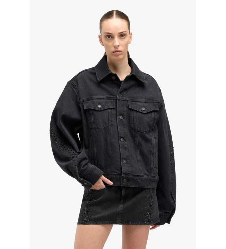 7 For All Mankind Chaqueta Embellisbhed Twisted negro