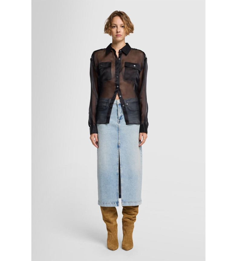 7 For All Mankind Falda Amber Sahara azul