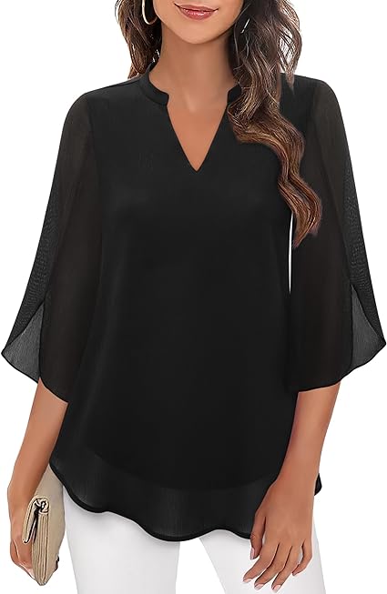 Brianna - Blusa de Manga Abierta con Movimiento Elegante