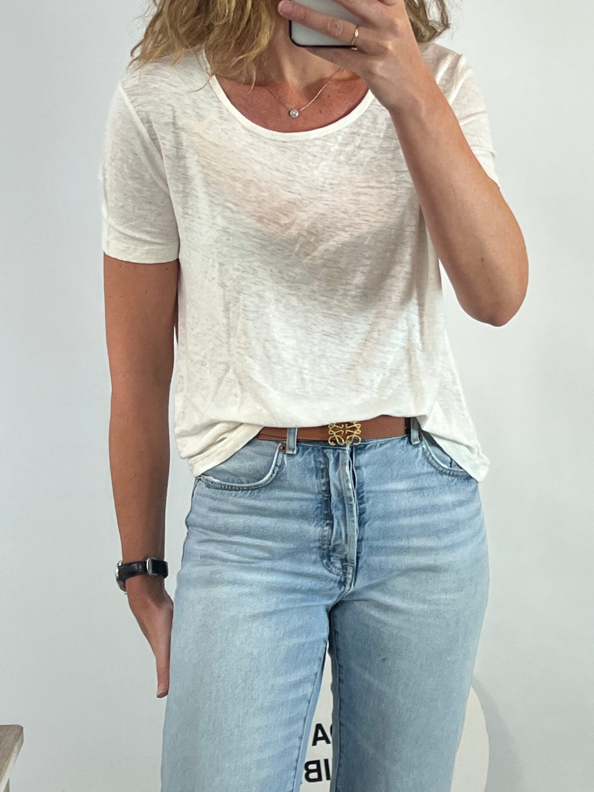 AMERICAN VINTAGE. Camiseta lino color crudo. T M