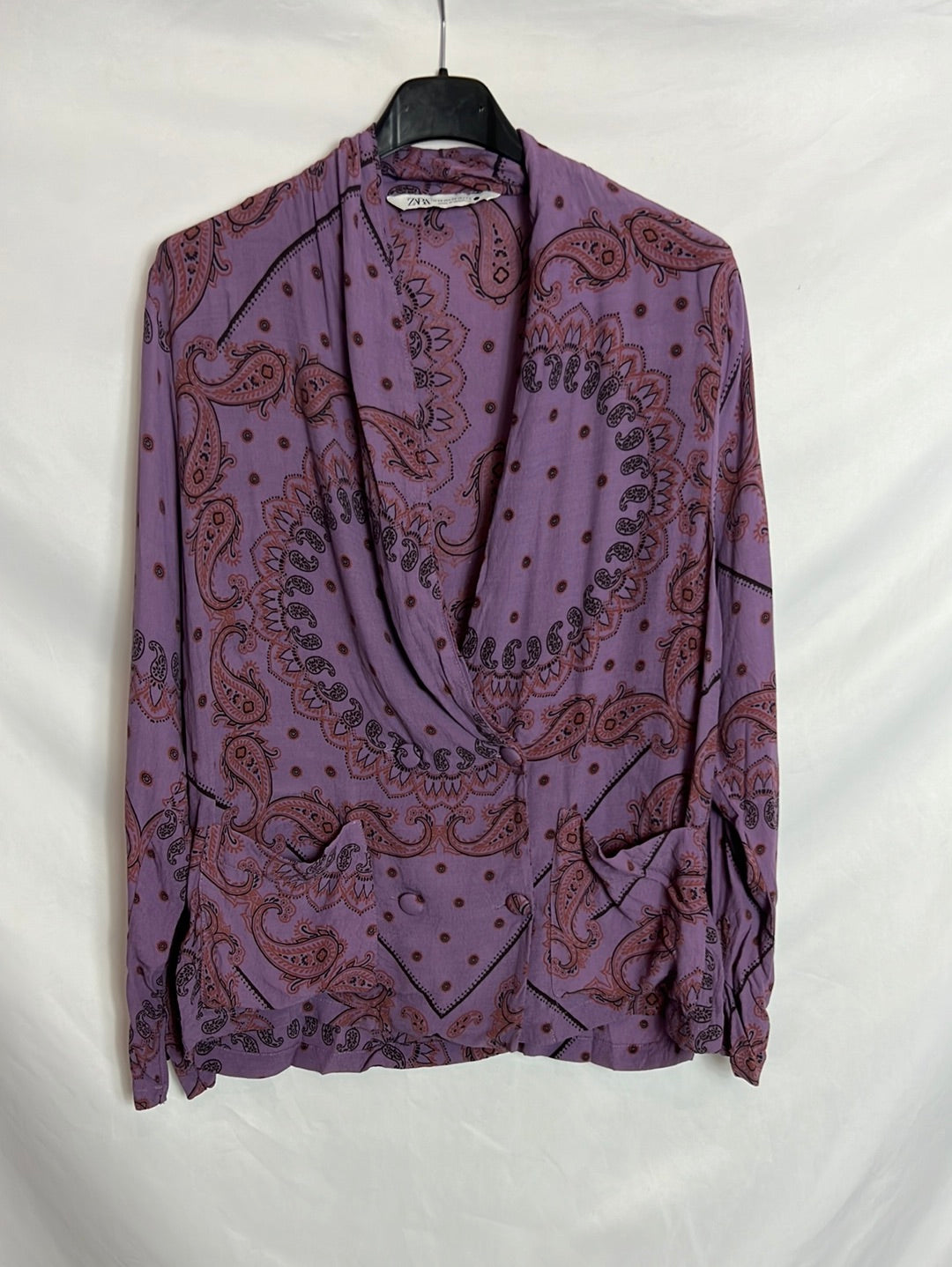 ZARA. Blusa estilo blazer amebas T.XS