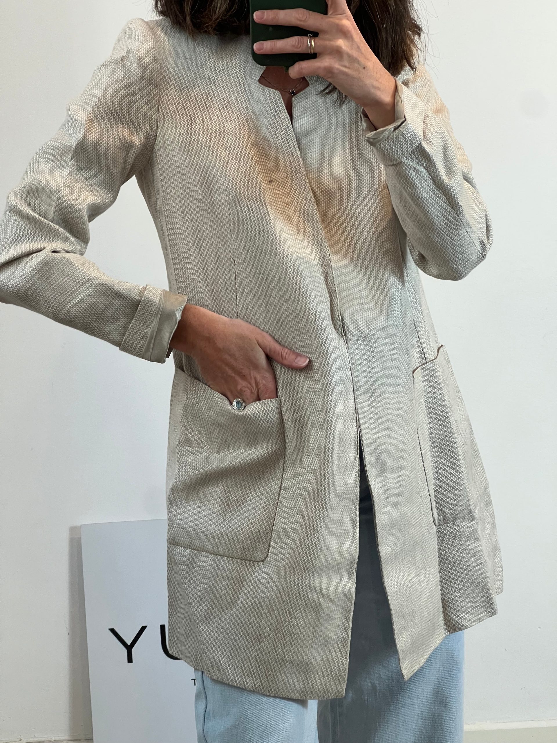 ZARA. Blazer beige textura T.s