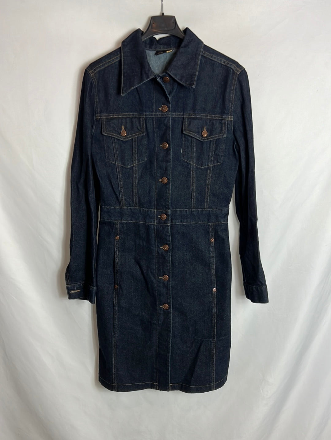 MANGO . Vestido denim abotonado. T M