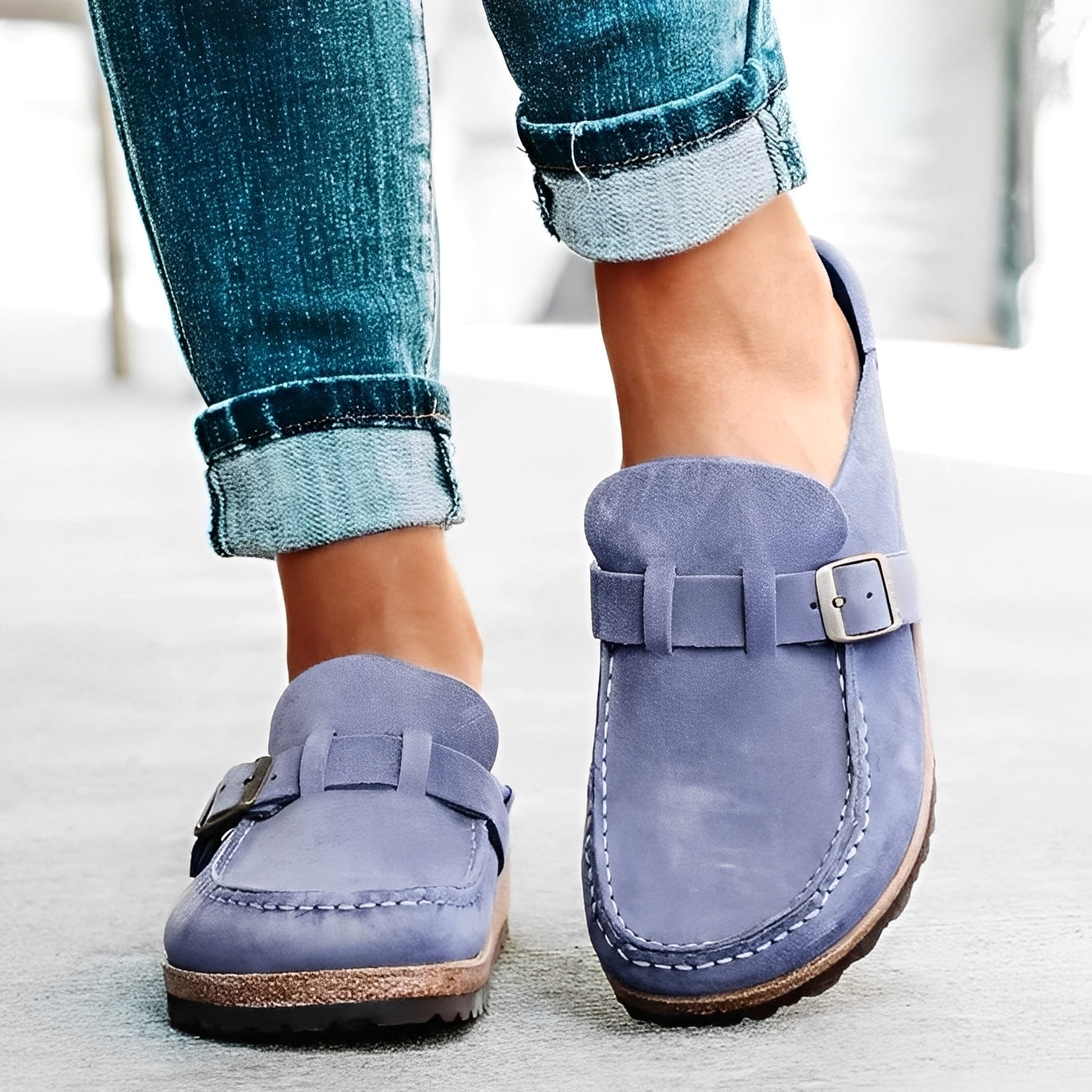 Briana - Cómodas sandalias slip-on con hebilla para mujer