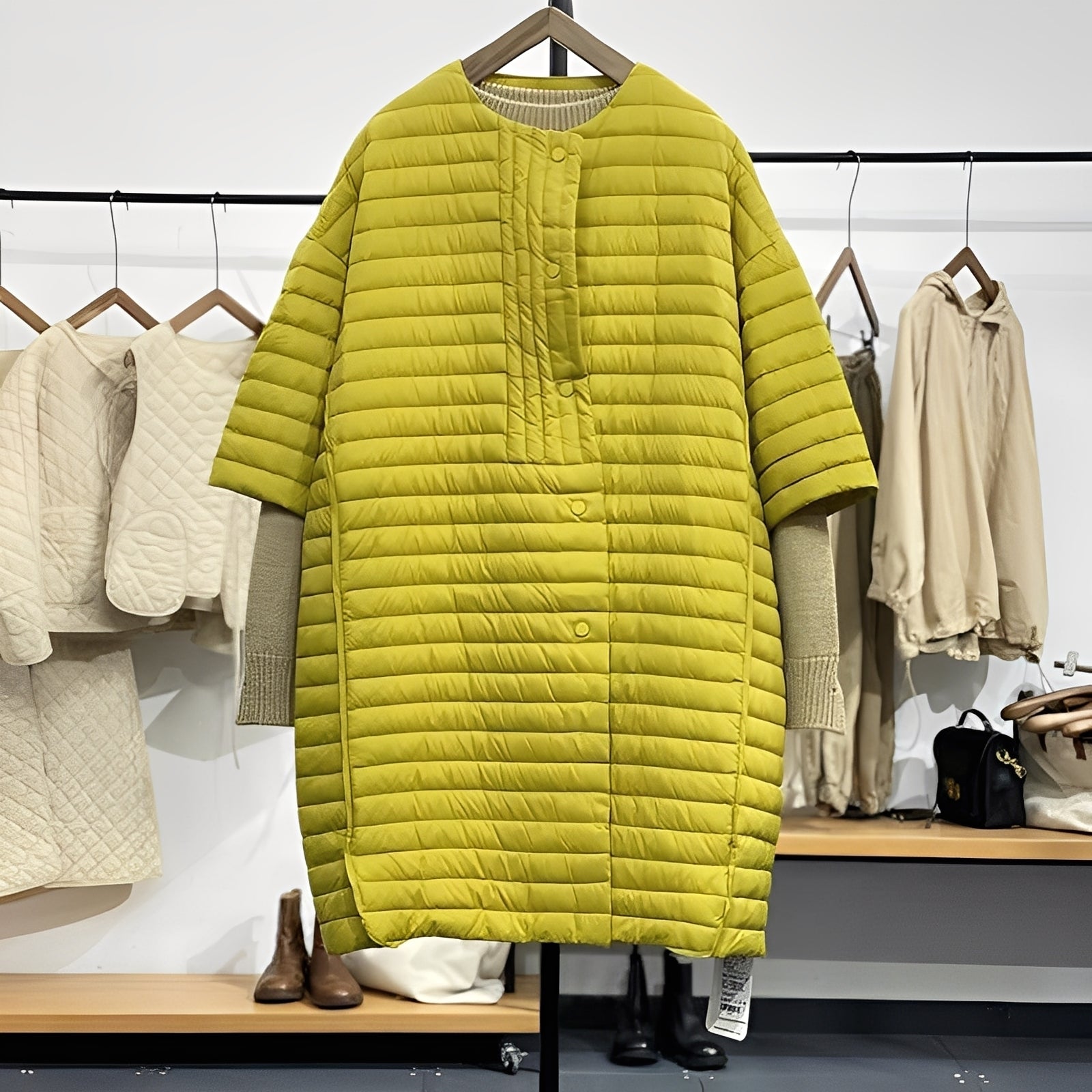 Gladys - Abrigo Casual en Talla Grande con Botones para Mujer