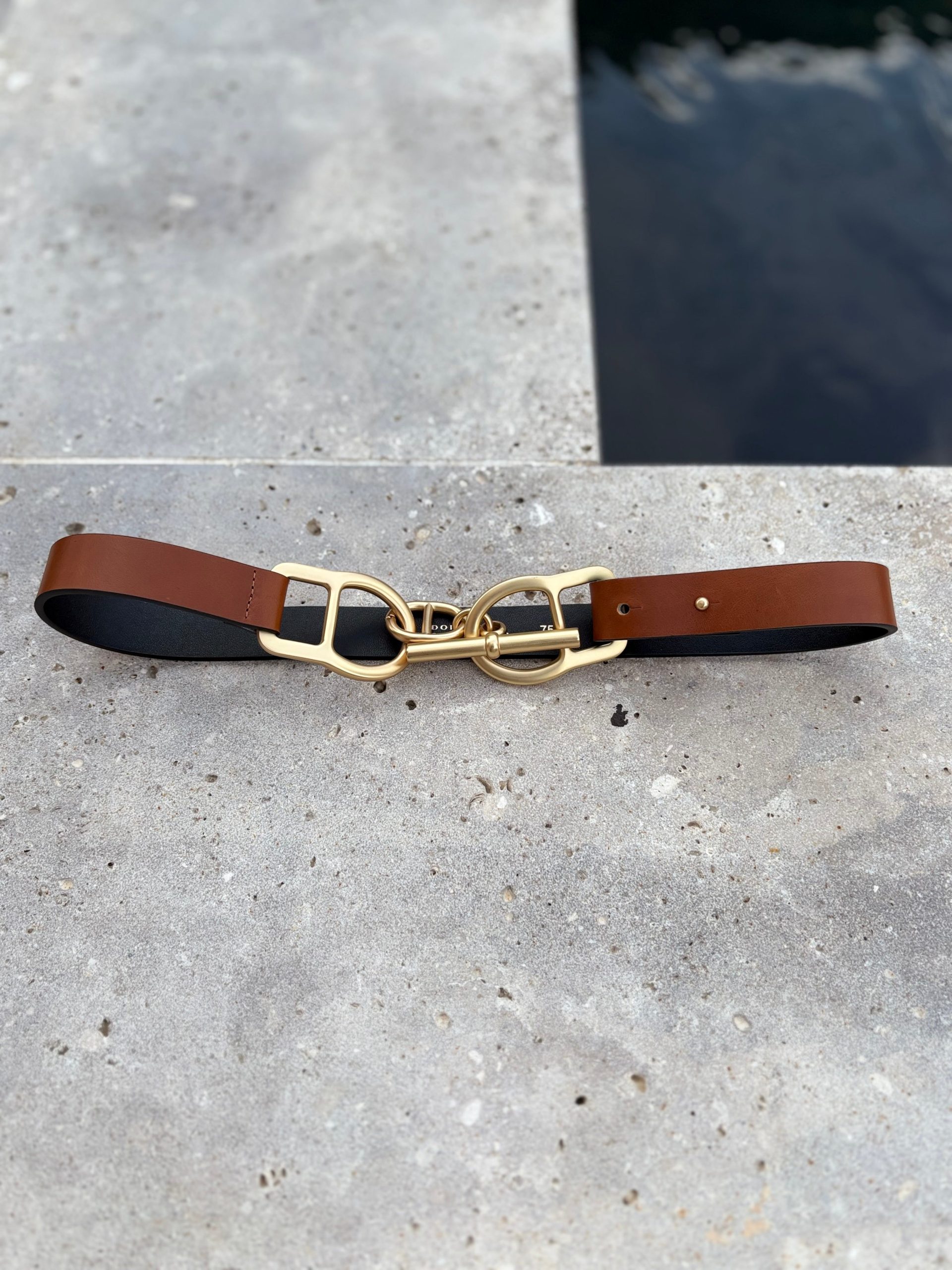 DOROTHEE SCHUMACHER. Cinturon piel hebilla dorada. T 75