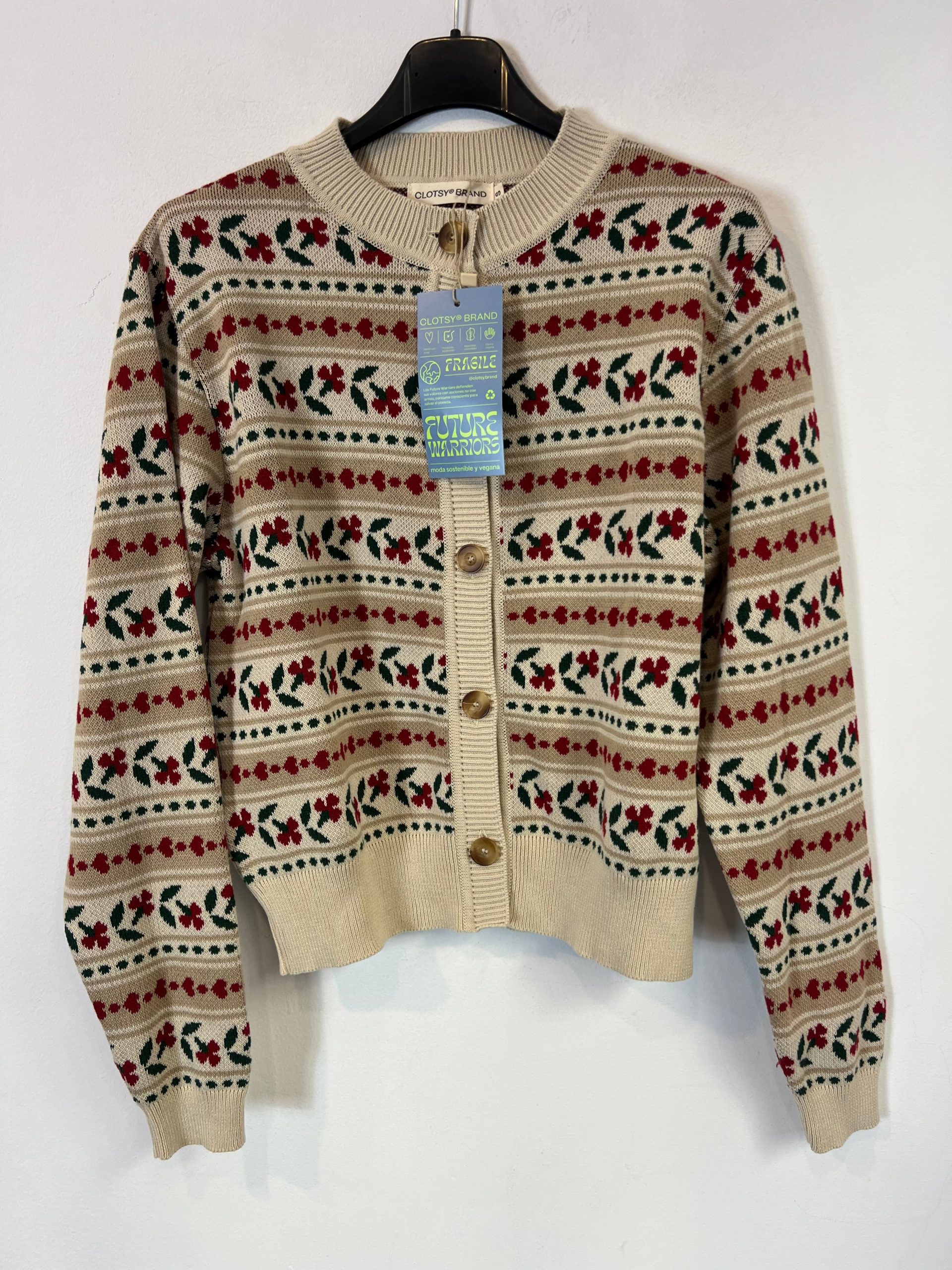 CLOTSY BRAND. Cárdigan beige colores. T S
