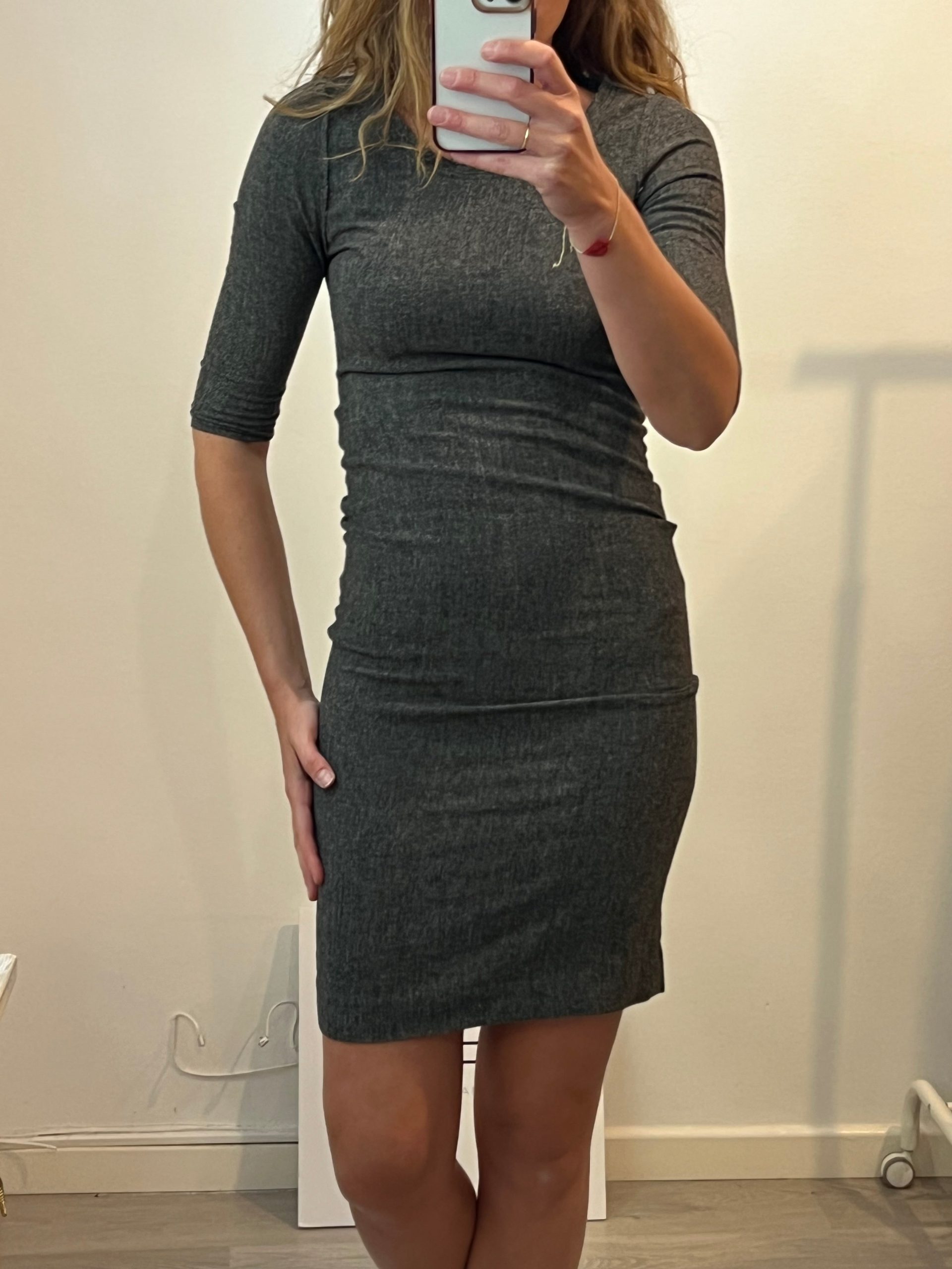 ISABEL MARANT ÉTOILE. Vestido midi gris fruncido T.s