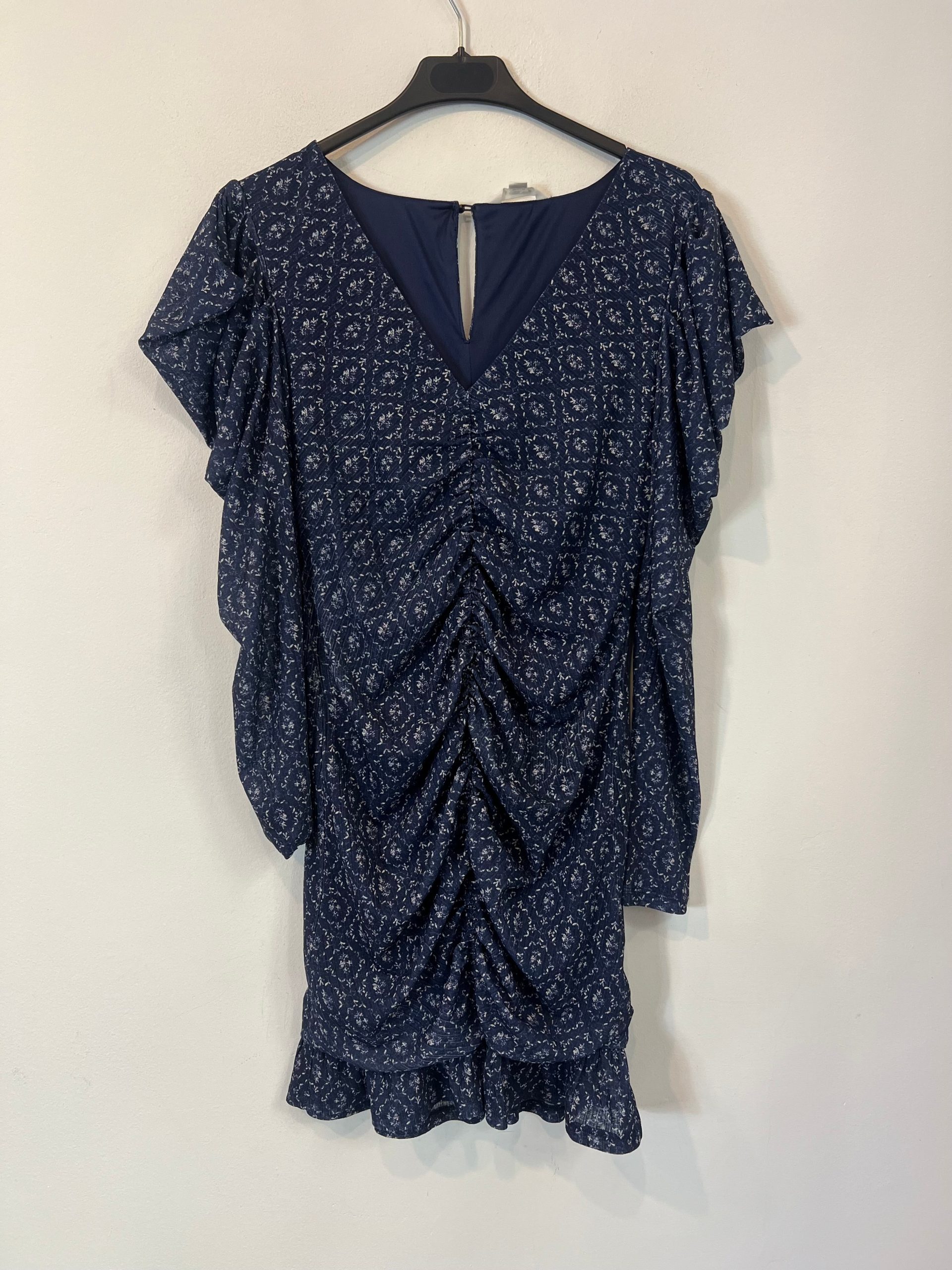 SPRINGFIELD. Vestido azul fruncido T.m