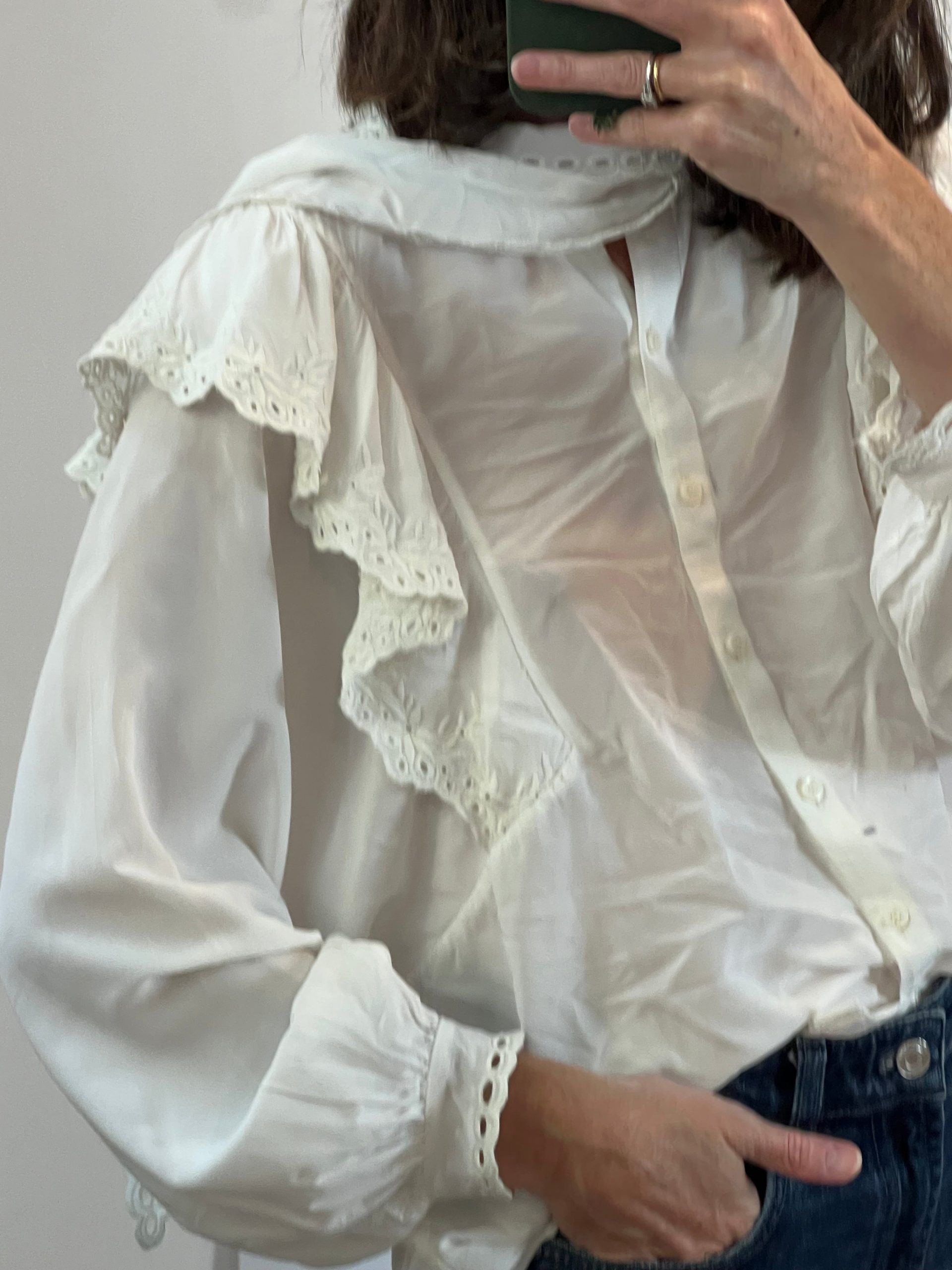 & OTHER STORIES. Blusa blanca fluida bordados. T S
