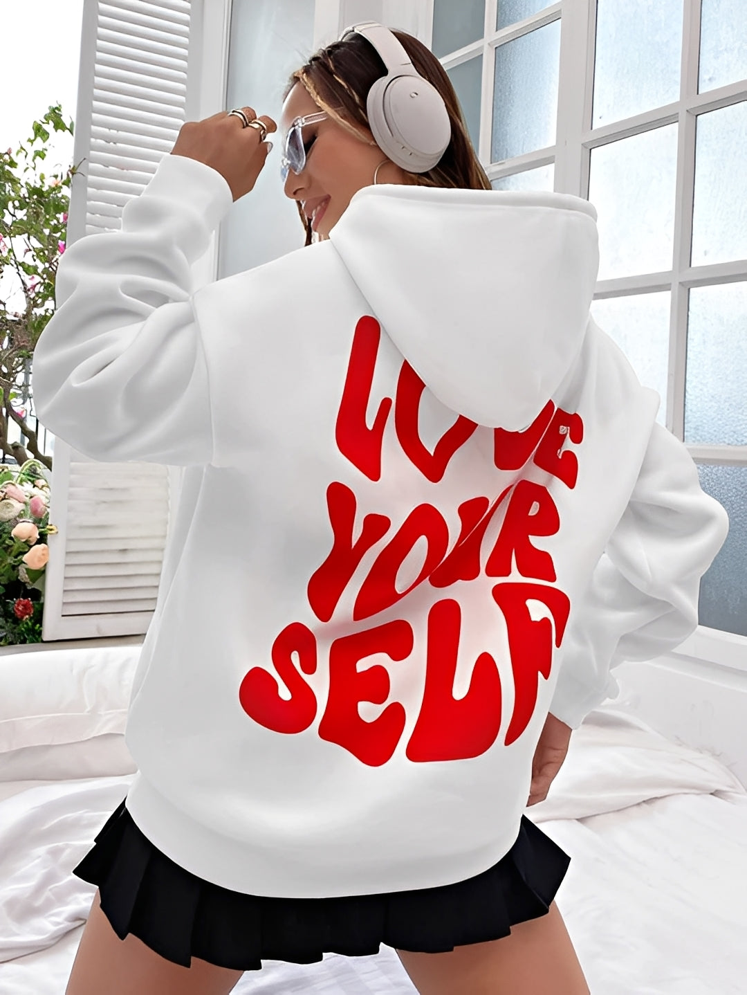 Rebeccah - Impreso, holgado hoodie para mujeres