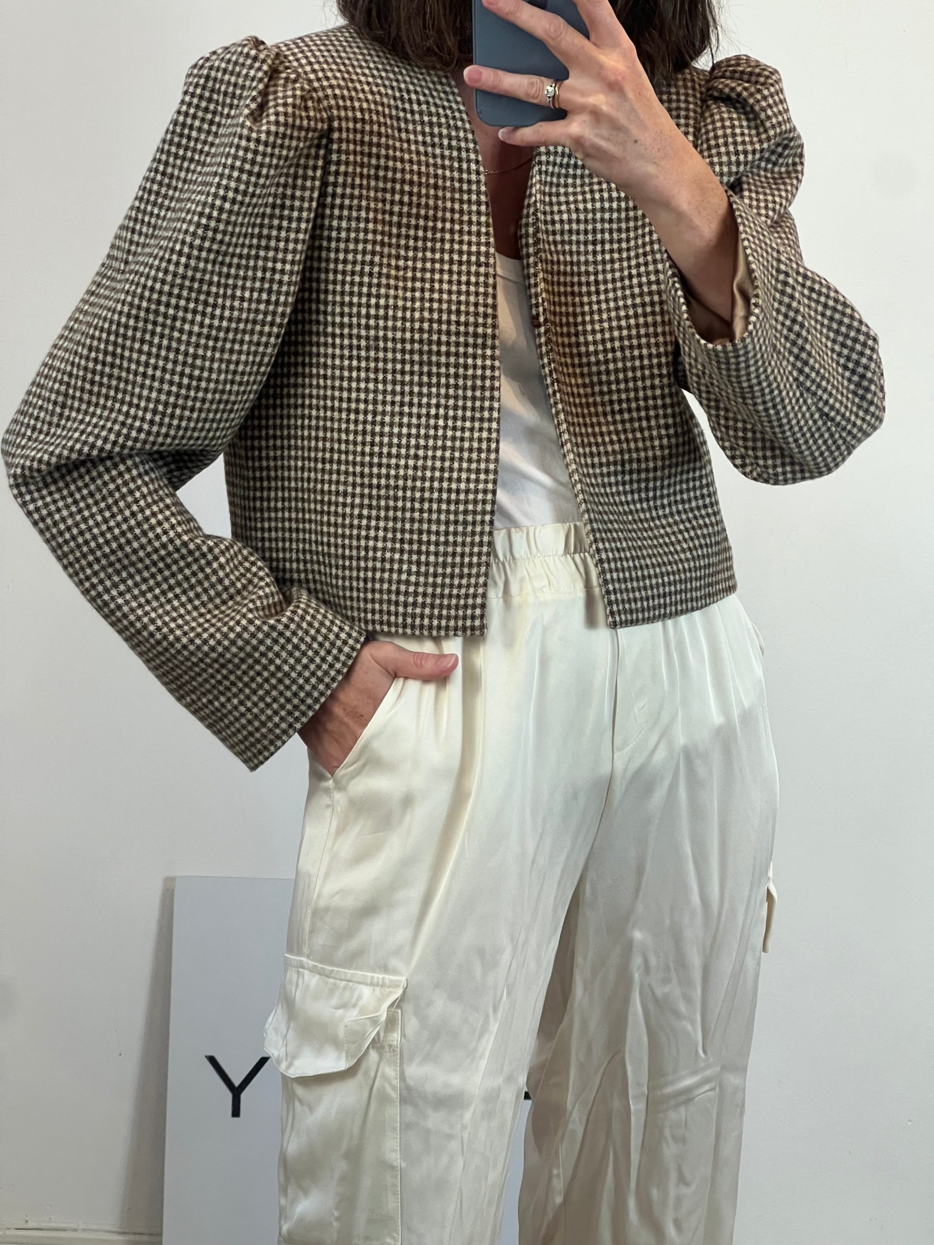 IQ. Chaqueta cuadros con lana. T M