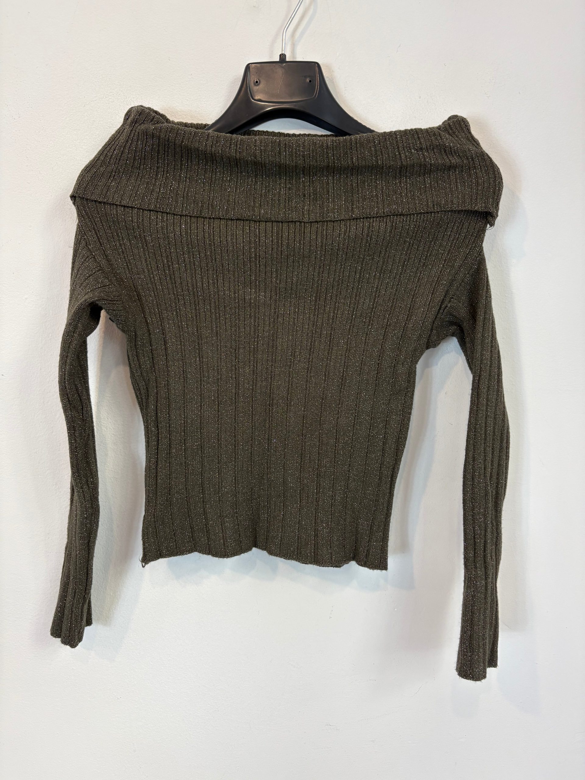 ZUA. Top canalé verde hilos . T XS/S