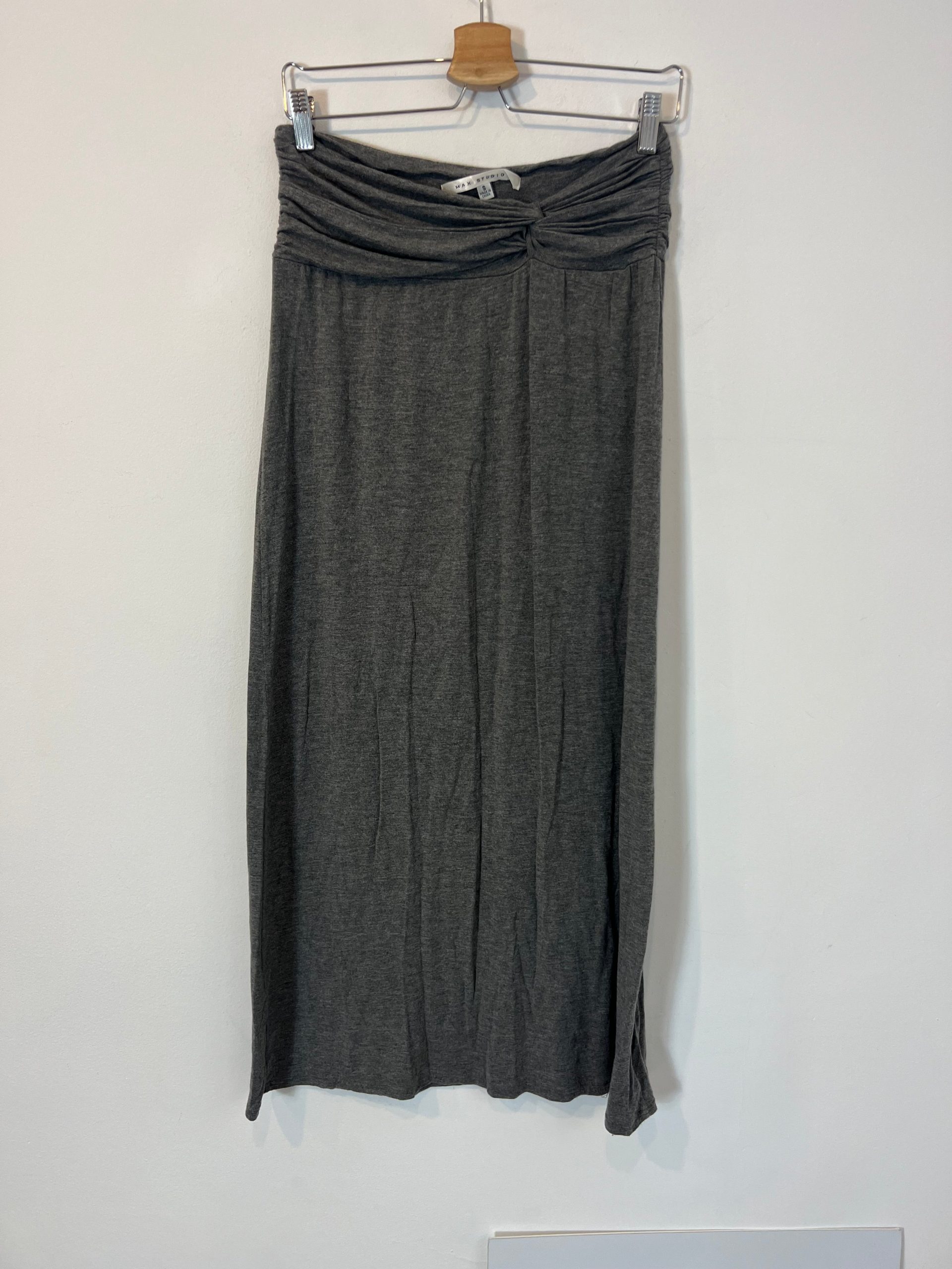 MAX STUDIO. Falda larga gris punto elástico. T S