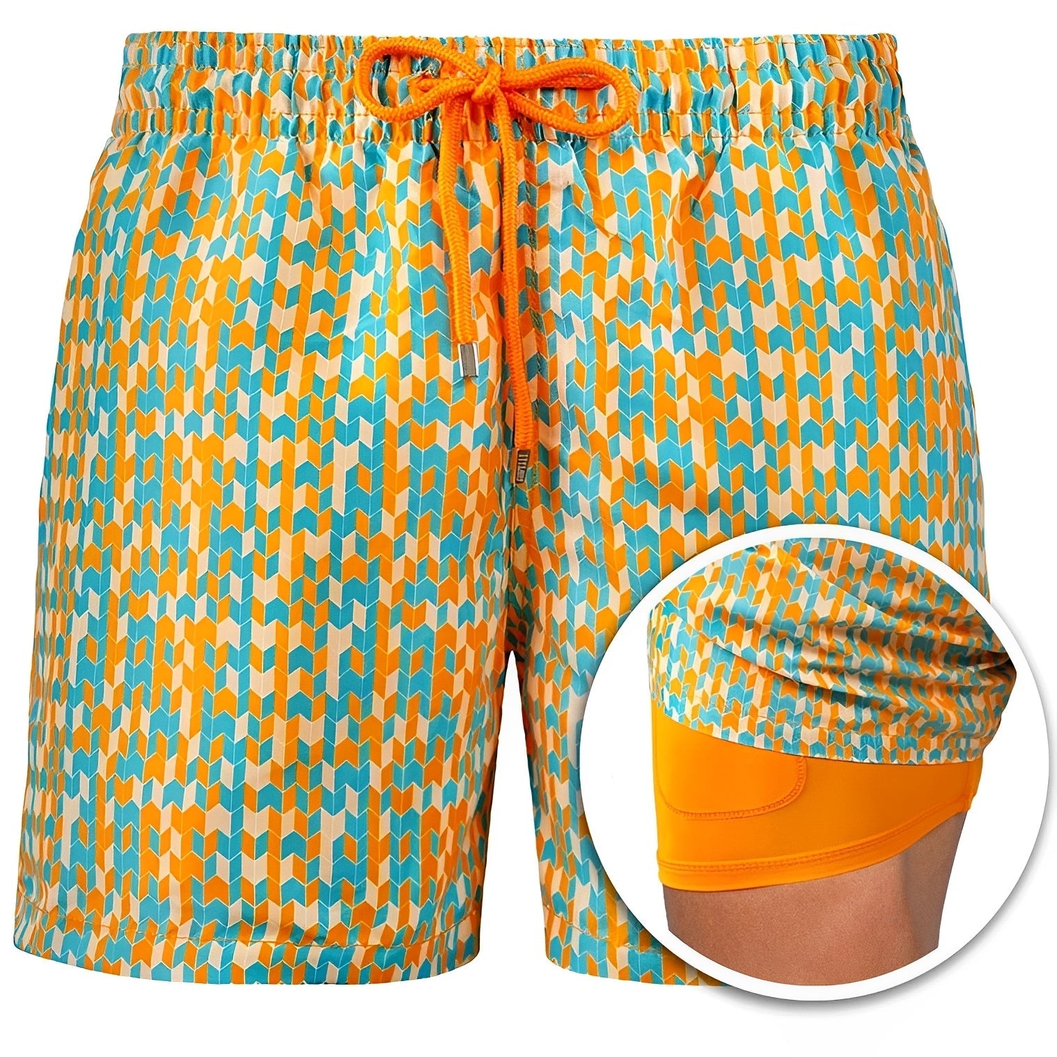 Edric - Elegantes pantalones cortos de baño impresos para hombres