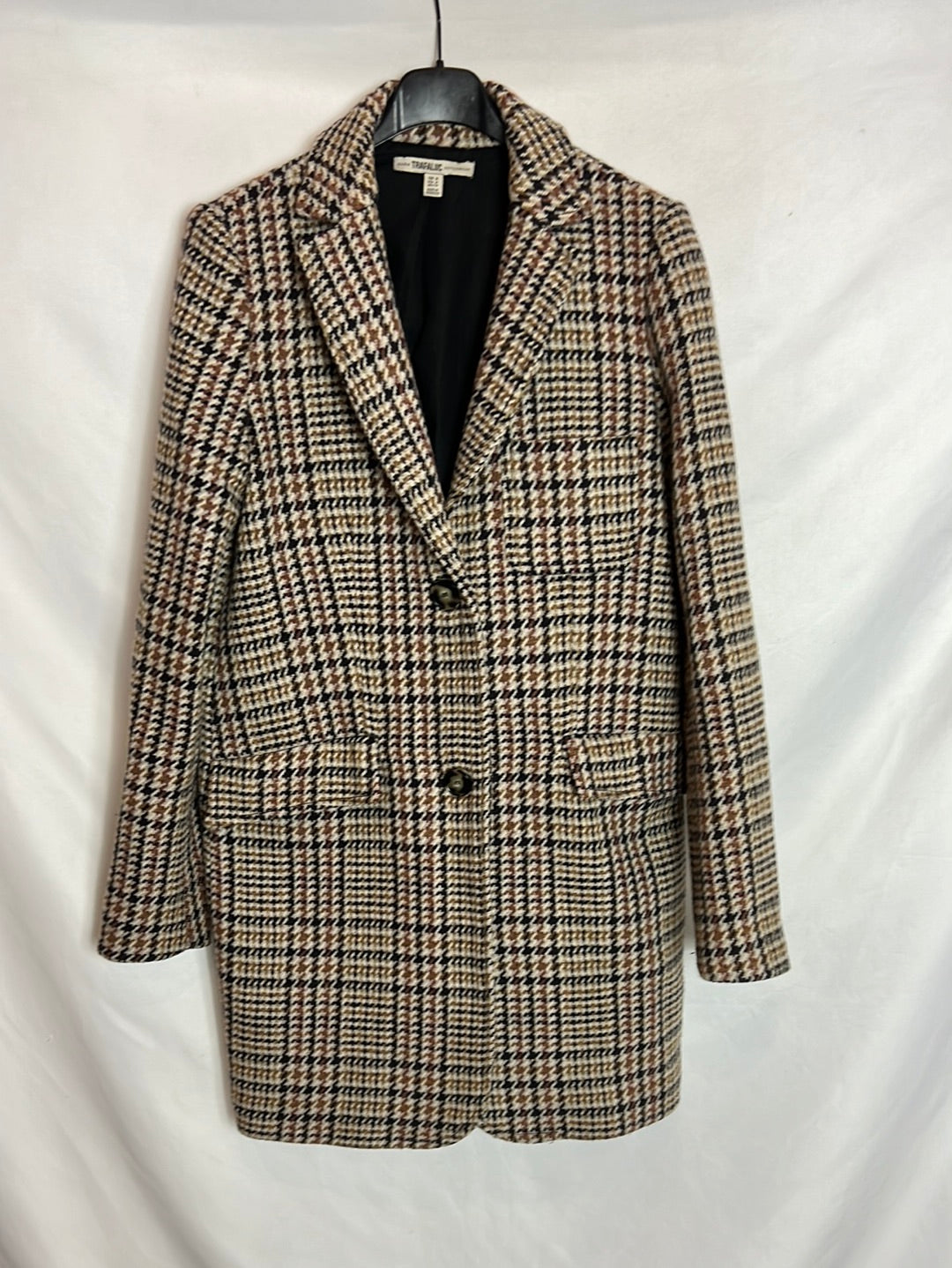 ZARA. Abrigo cuadros colores. TM