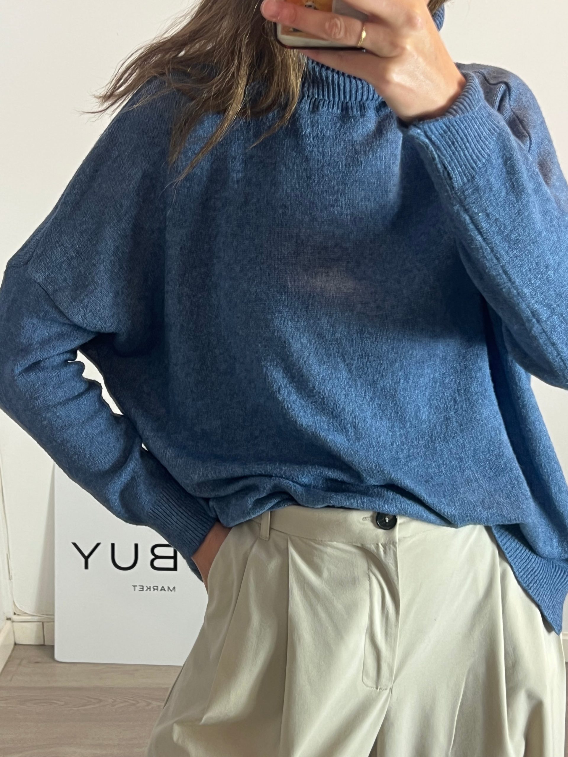 AZALEA. Jersey cuello alto con lana T.u(s/m)