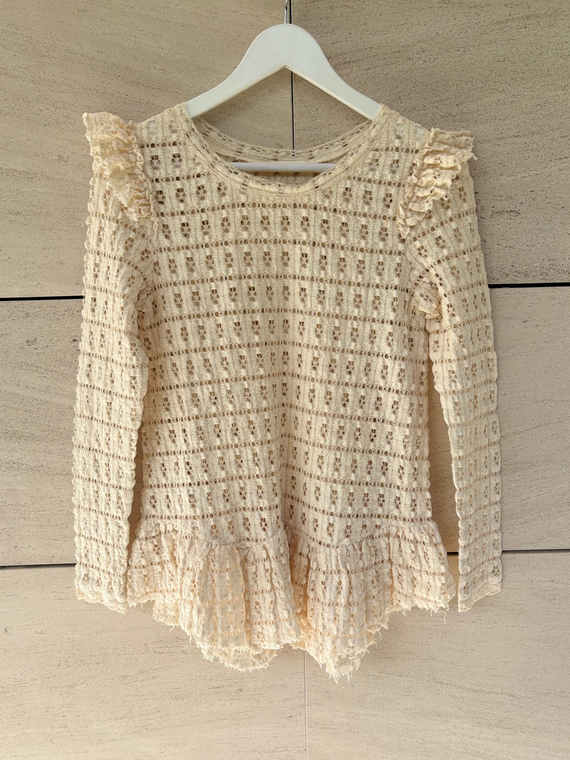 MASSCOB. Top beige troquelado. T S