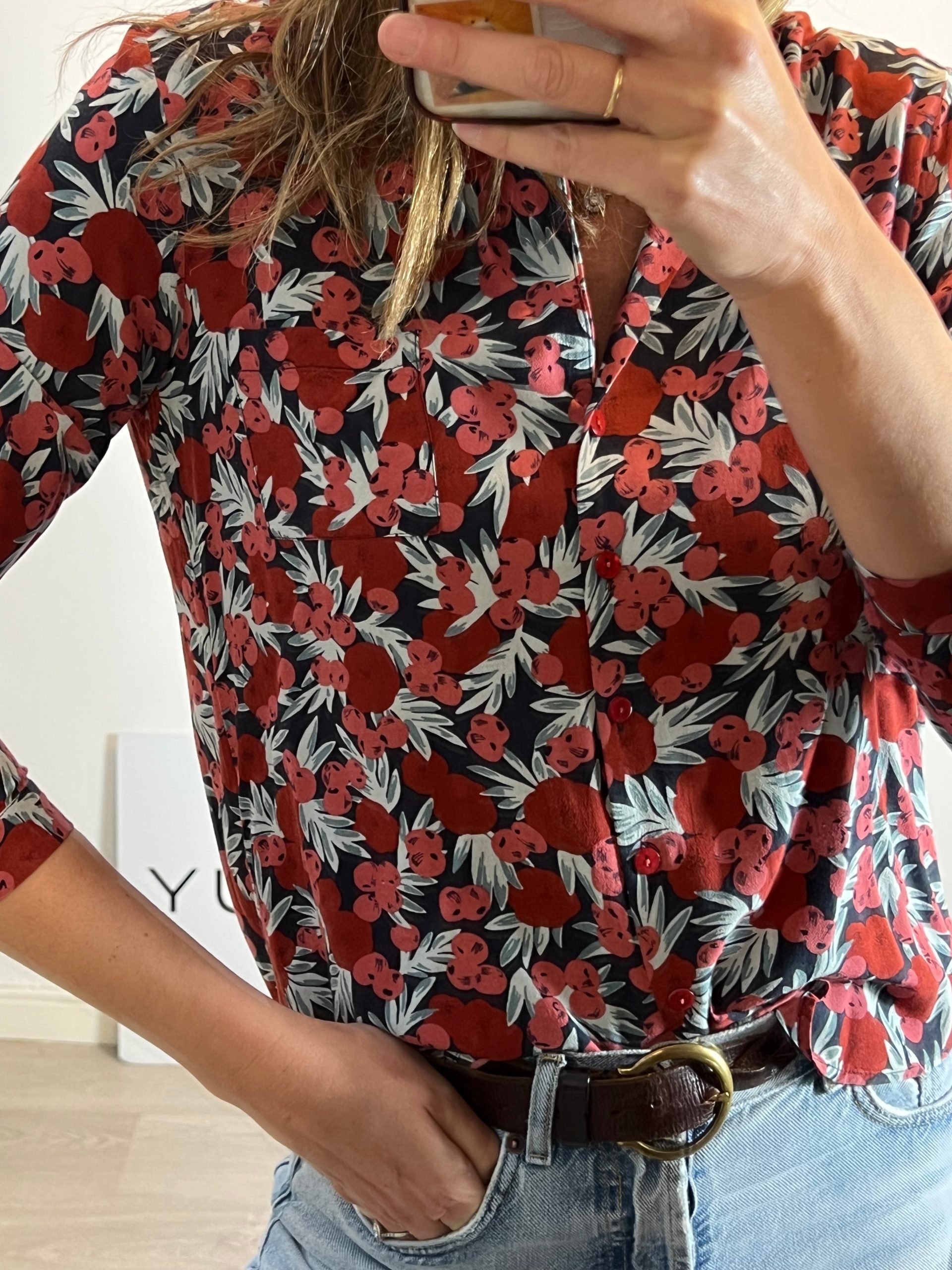 DES PETITS HAUTS. Blusa fluida estampada T.2(M)