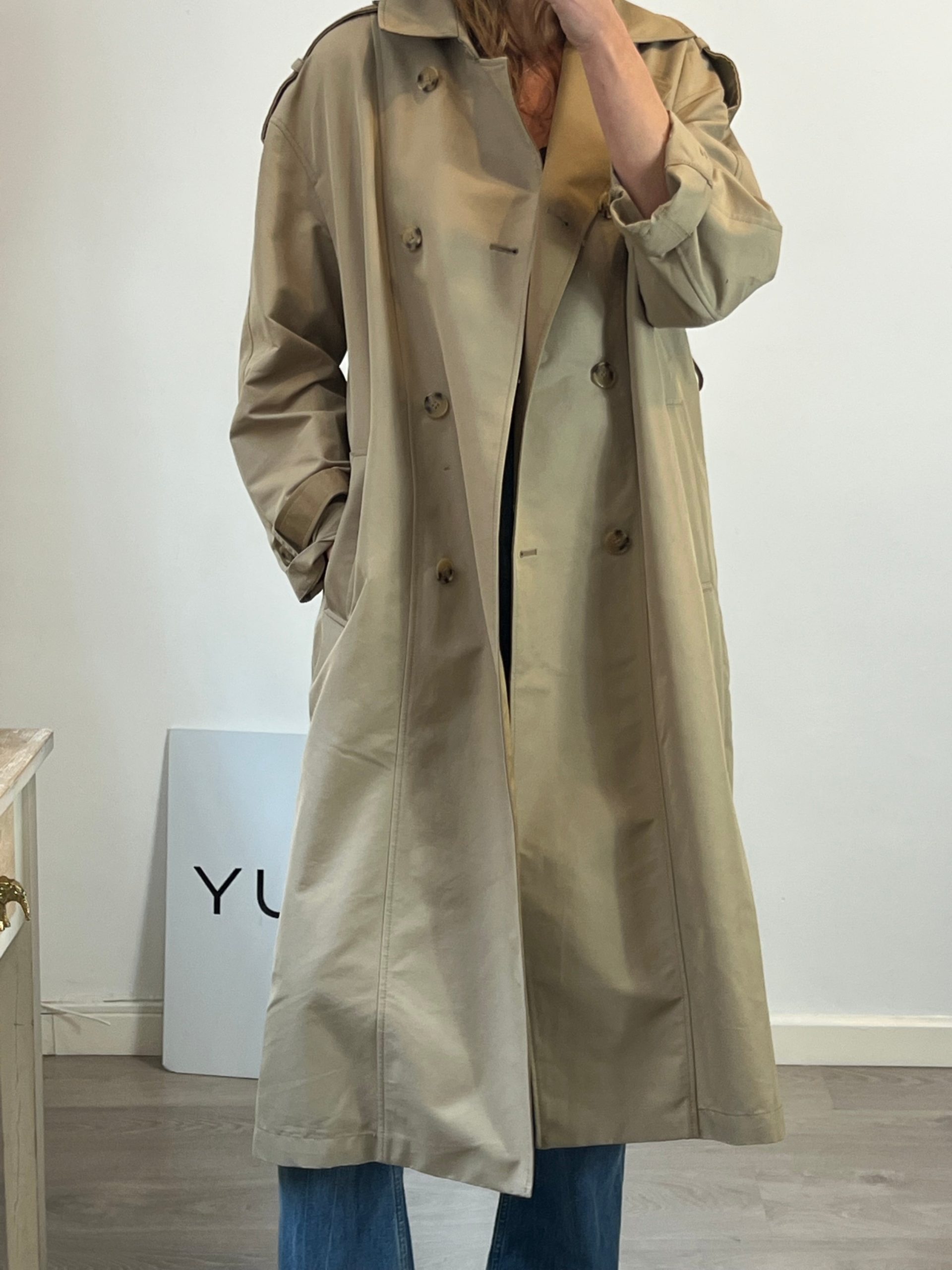 ZARA. Gabardina larga beige T.m(tara)