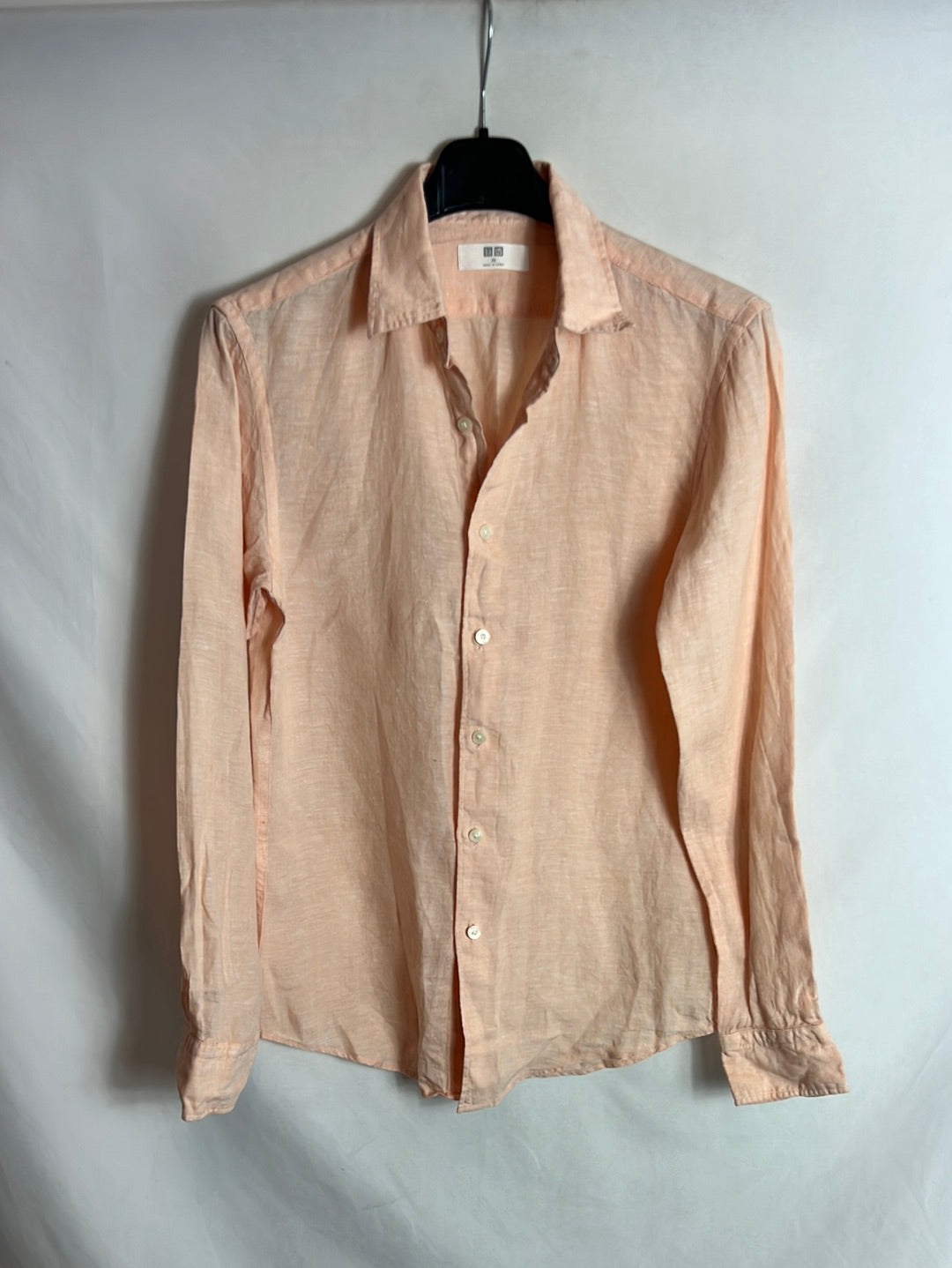 UNIQLO. Camisa lino color pastel jaspeado. T XS