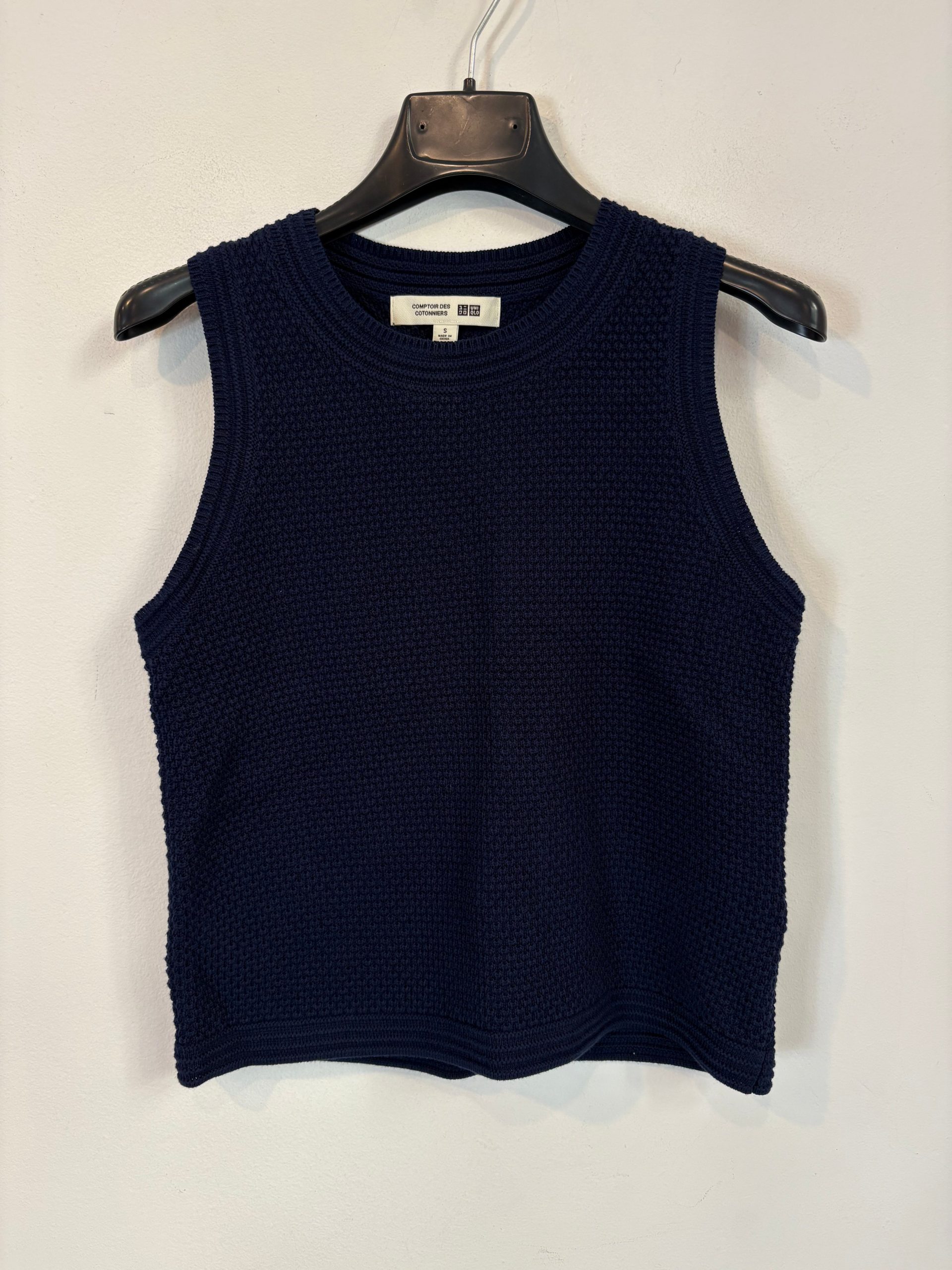 COMPTOIR DES COTONNIERS. Top algodón azul marino. T S