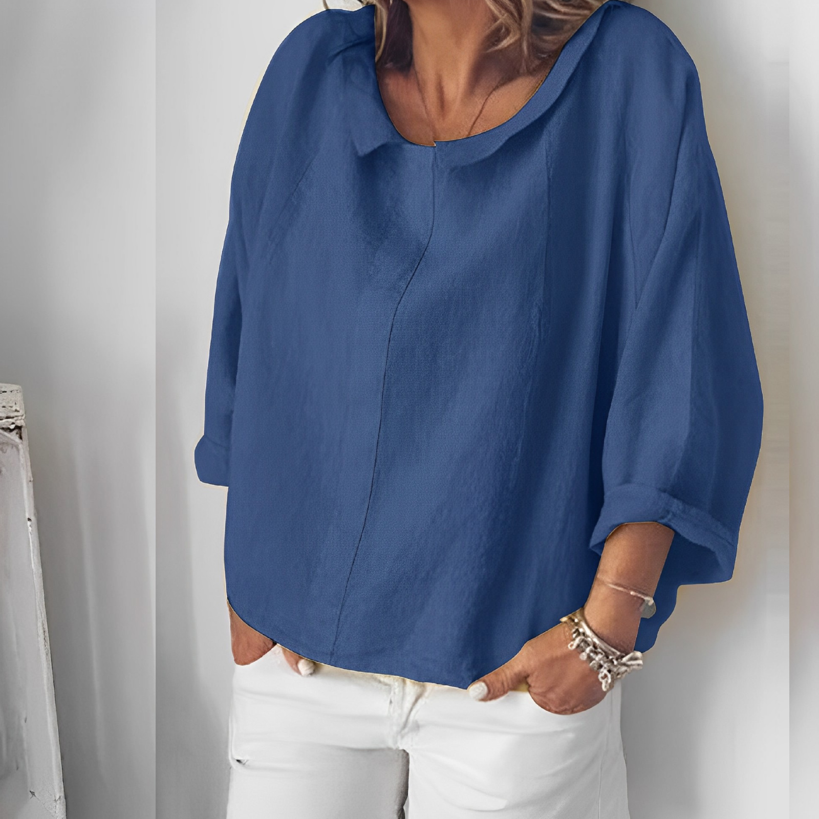 Ursella - Blusa casual con cuello
