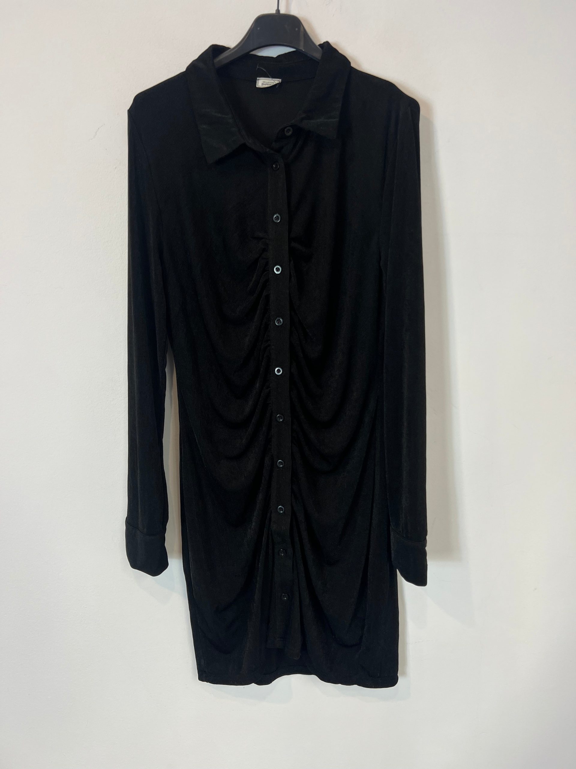 PIMKIE. Vestido negro fruncido. T L/XL