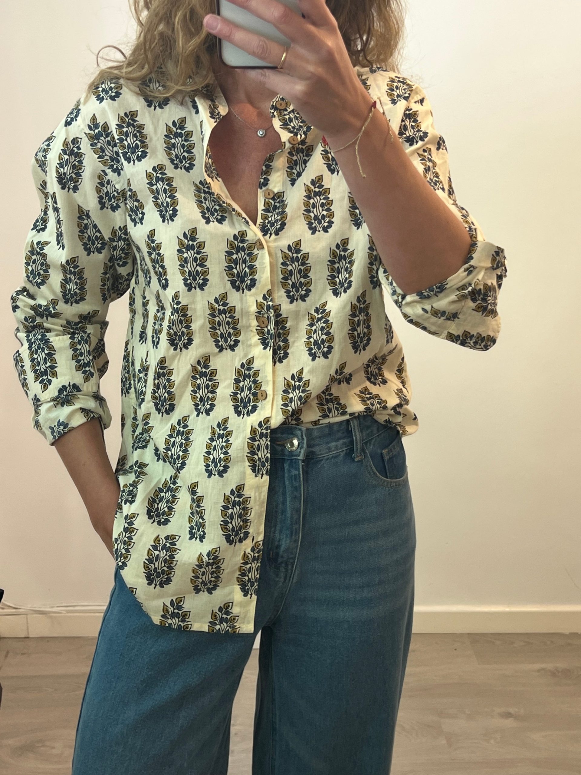 ZÖE. Blusa beige ramas T.u(S)