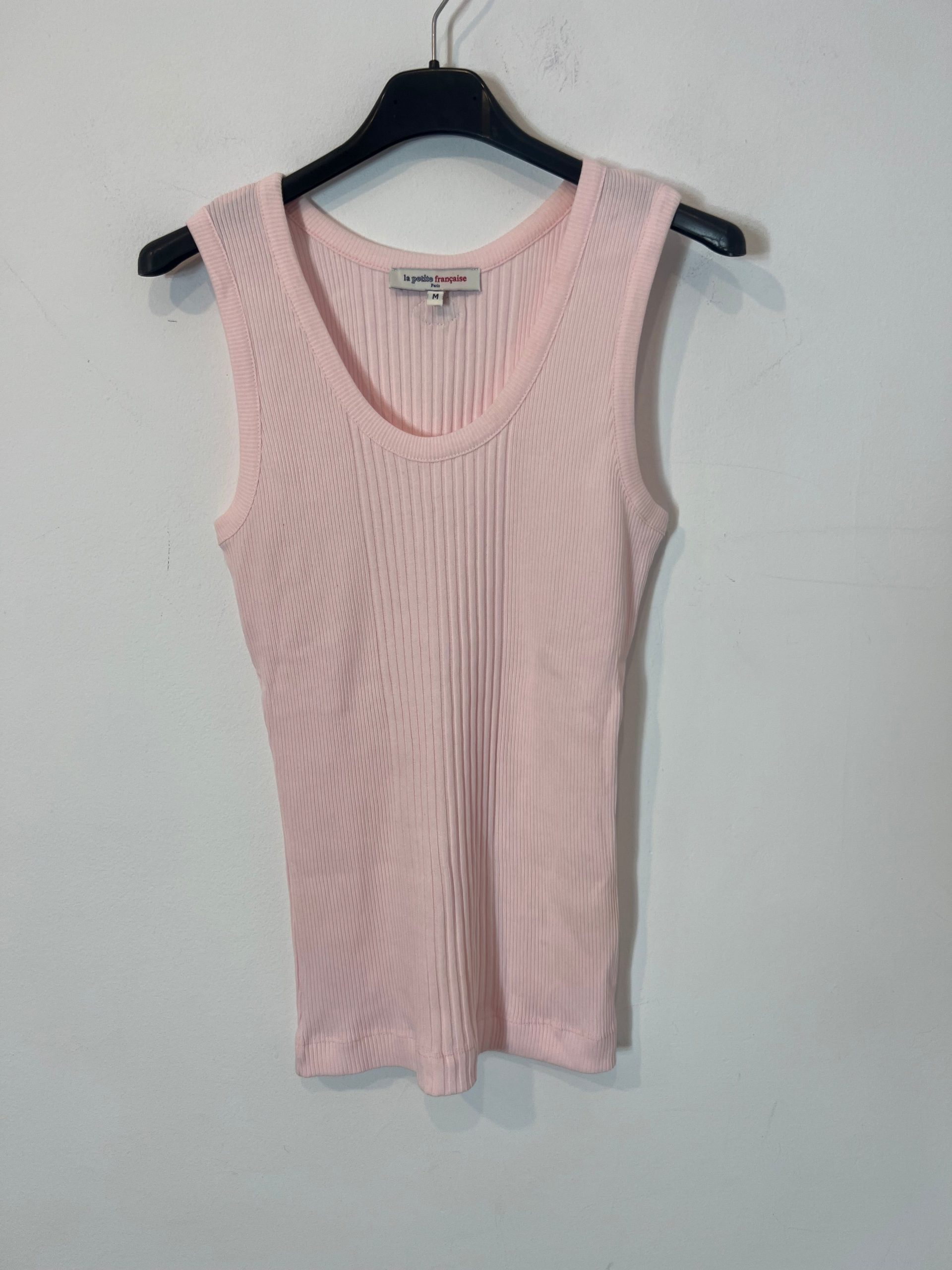 LA PETITE FRANÇAISE. Top canalé rosa T.m