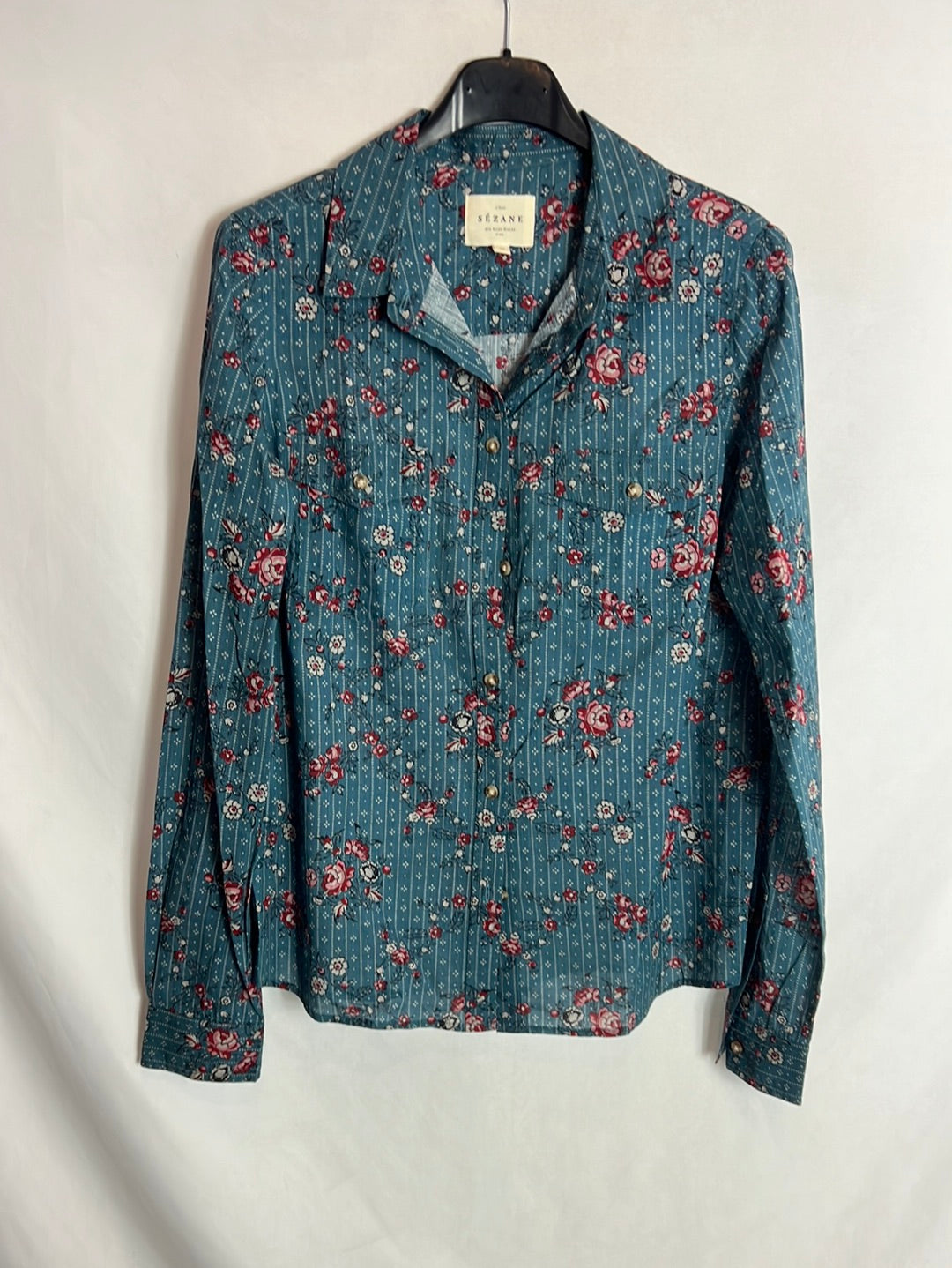 SÉZANE. Camisa algodón estampada. T 34