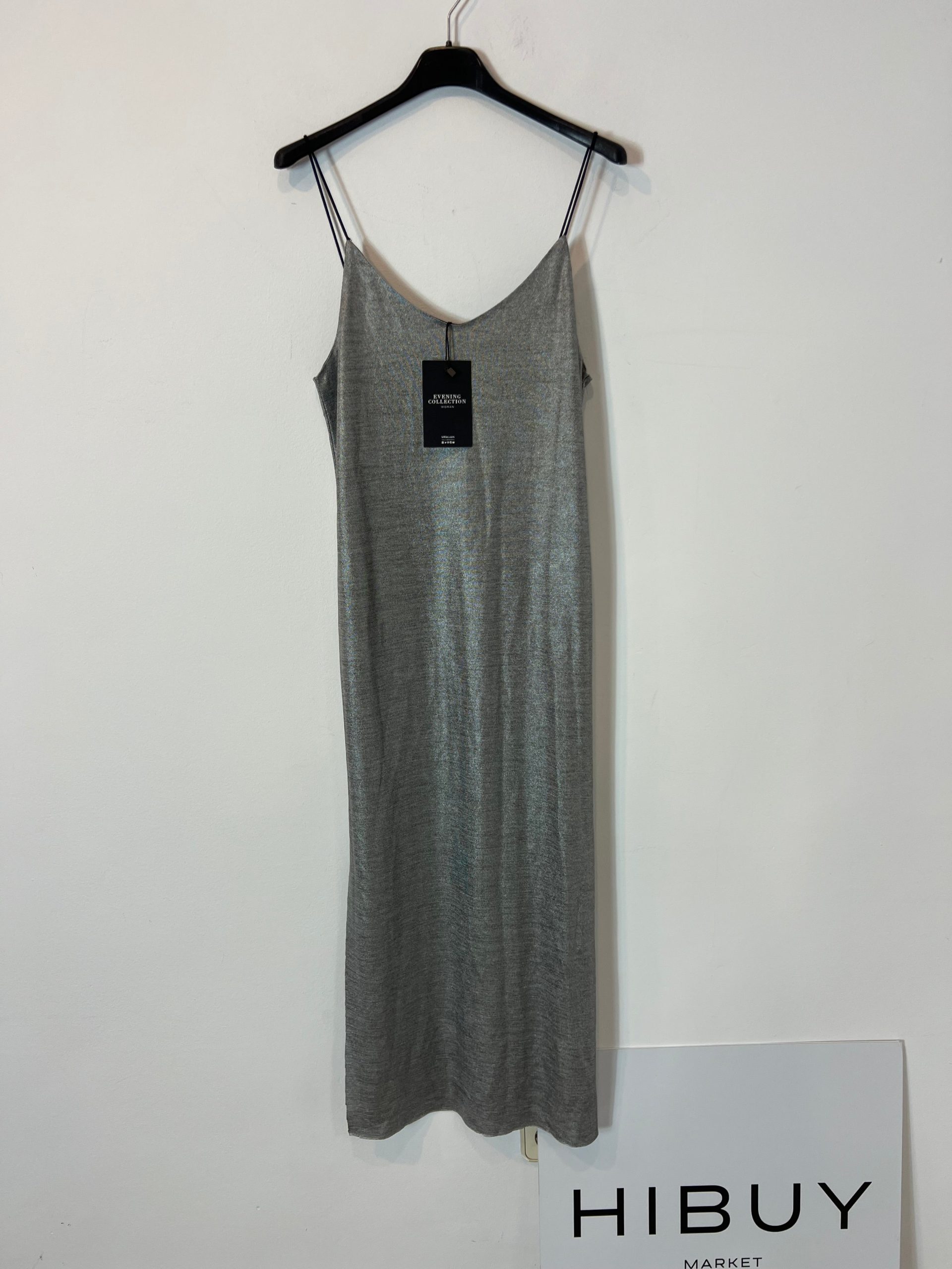 LEFTIES. Vestido midi elástico plateado. T S