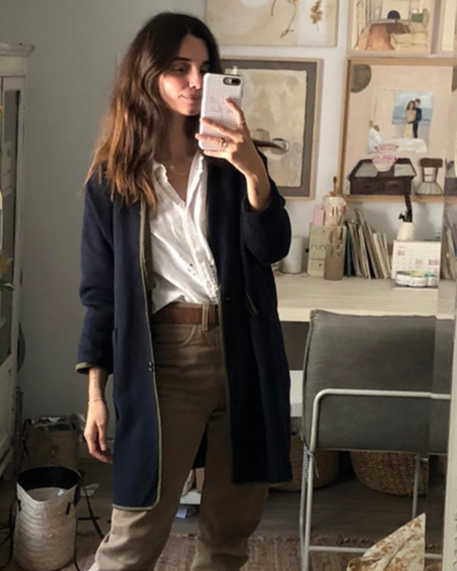 BELLEROSE. Abrigo azul paño T.0(XS)