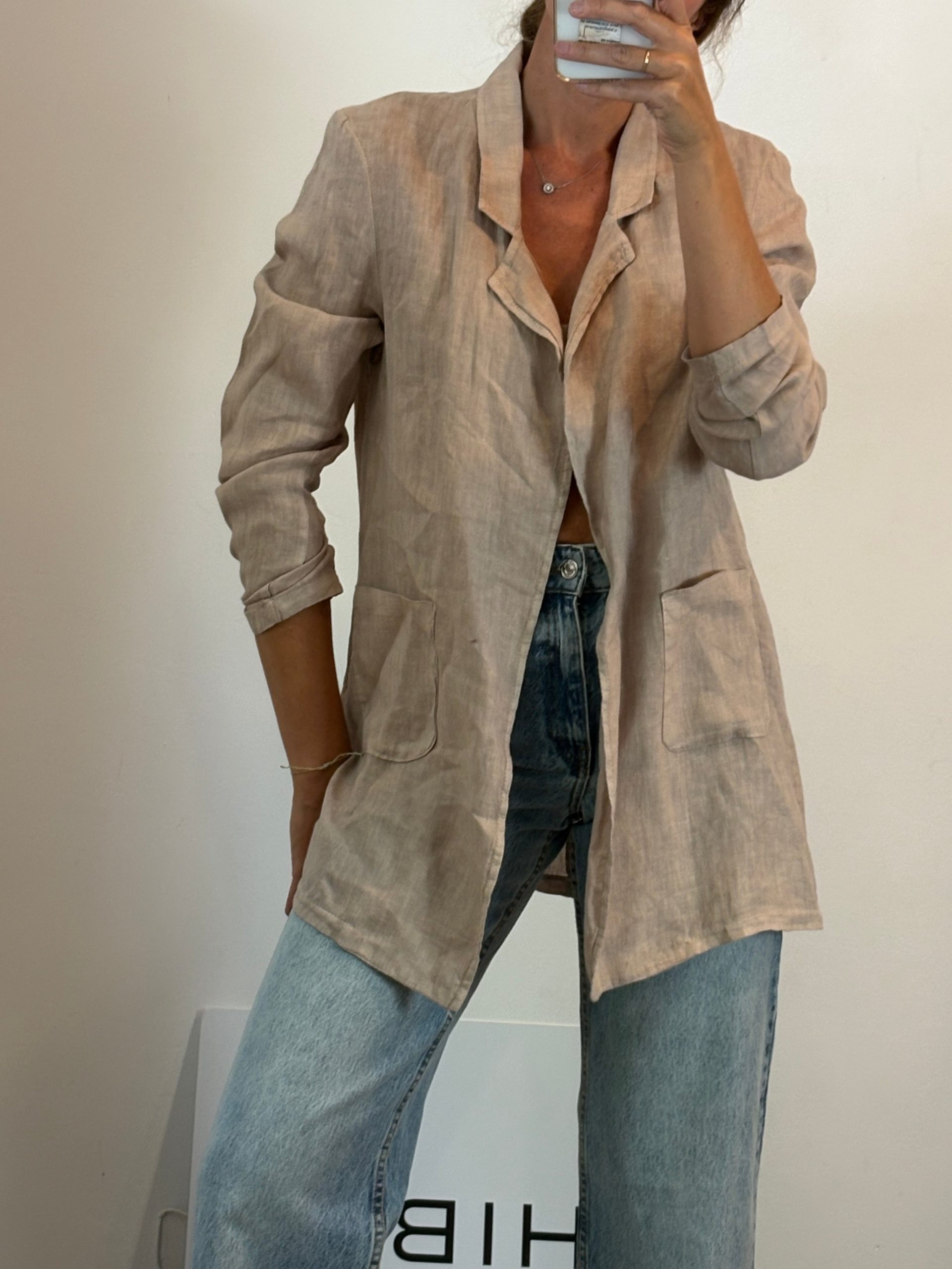 RENATTA&GO. Blazer lino beige tostado. T M