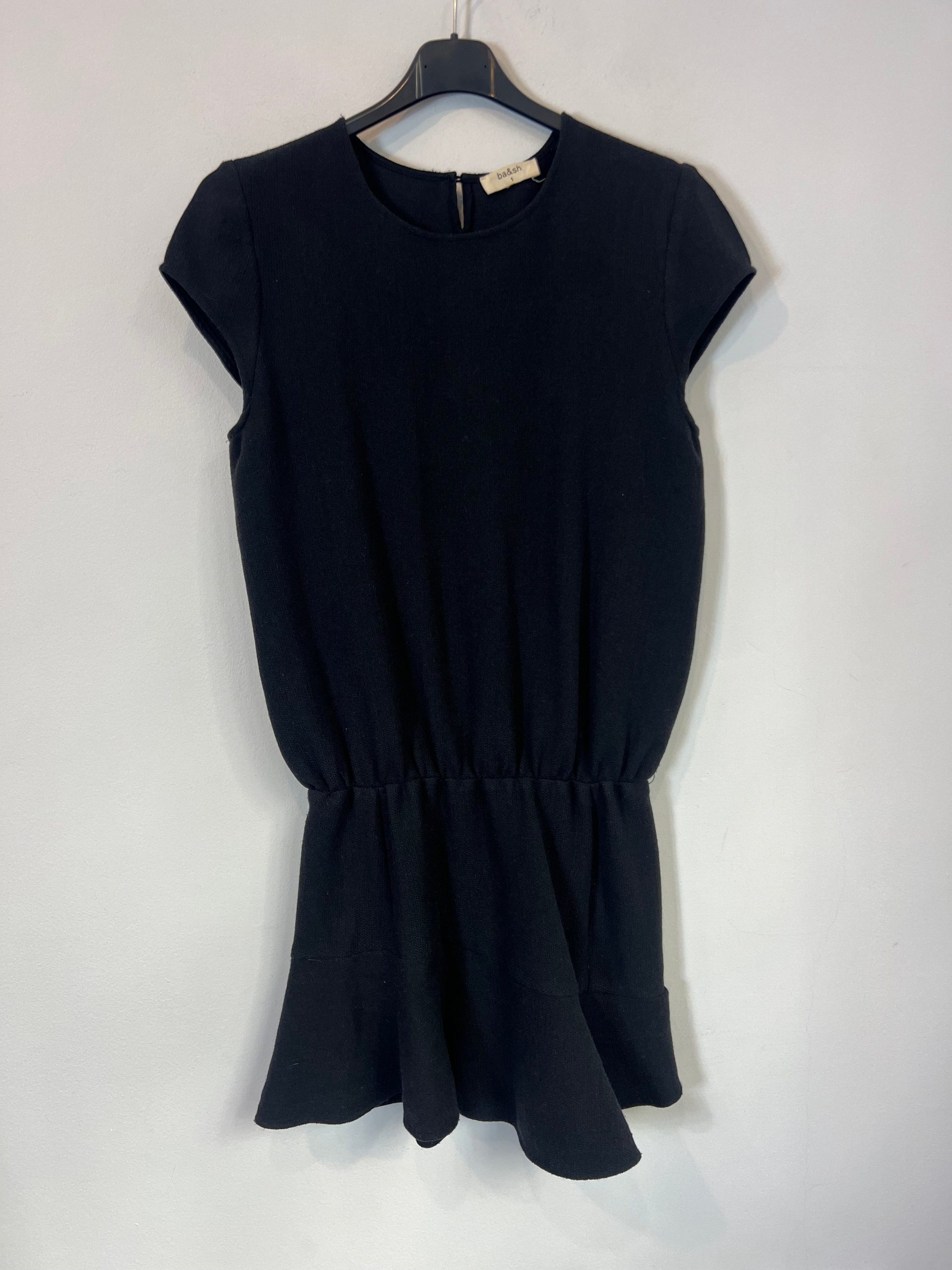 BA&SH. Vestido negro textura. T 1 (S)