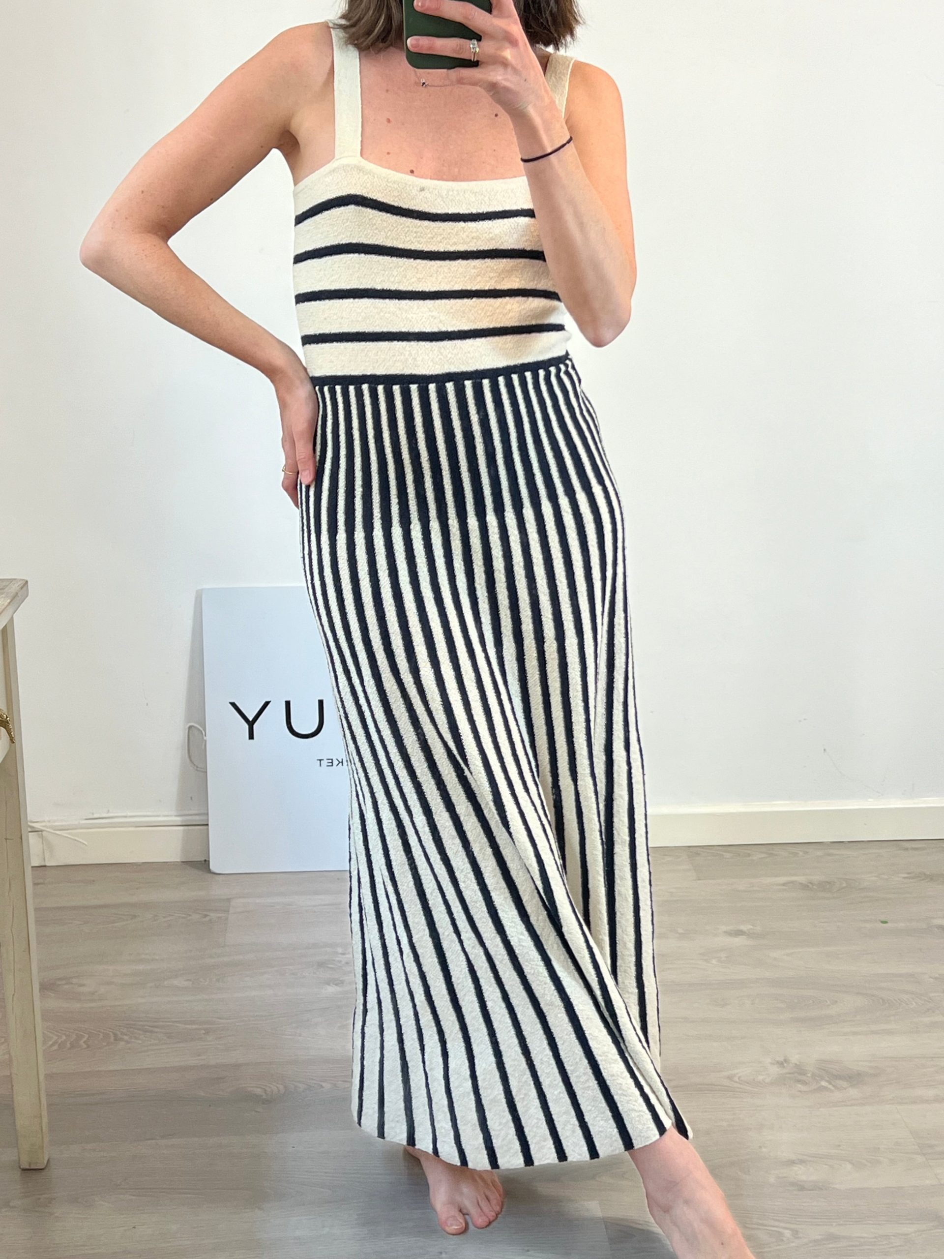 ZARA. Vestido rayas textura T.s