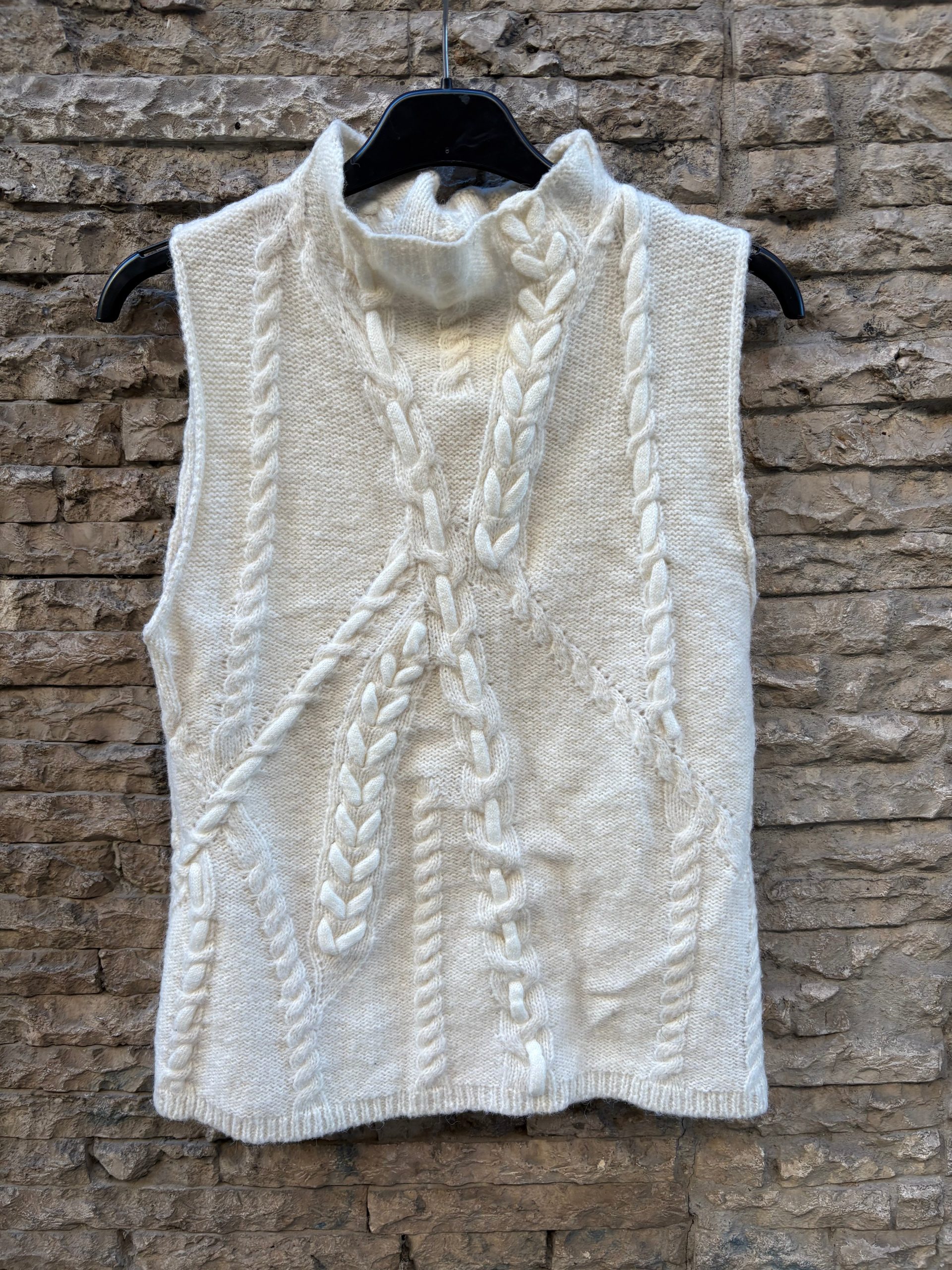 ZARA. jersey sin mangas crudo cuerdas T.s