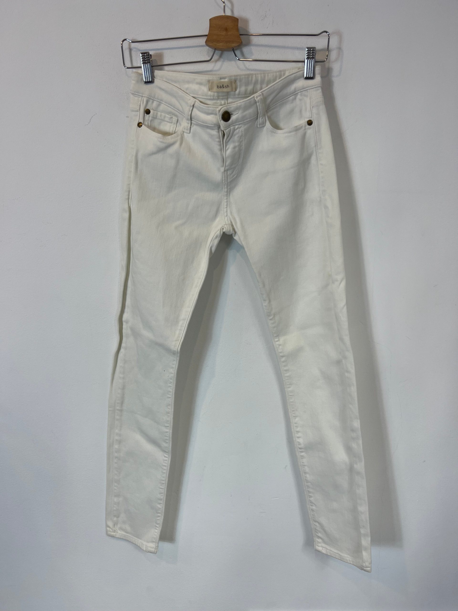 BA&SH. Denim blanco elástico. T 27 (36)