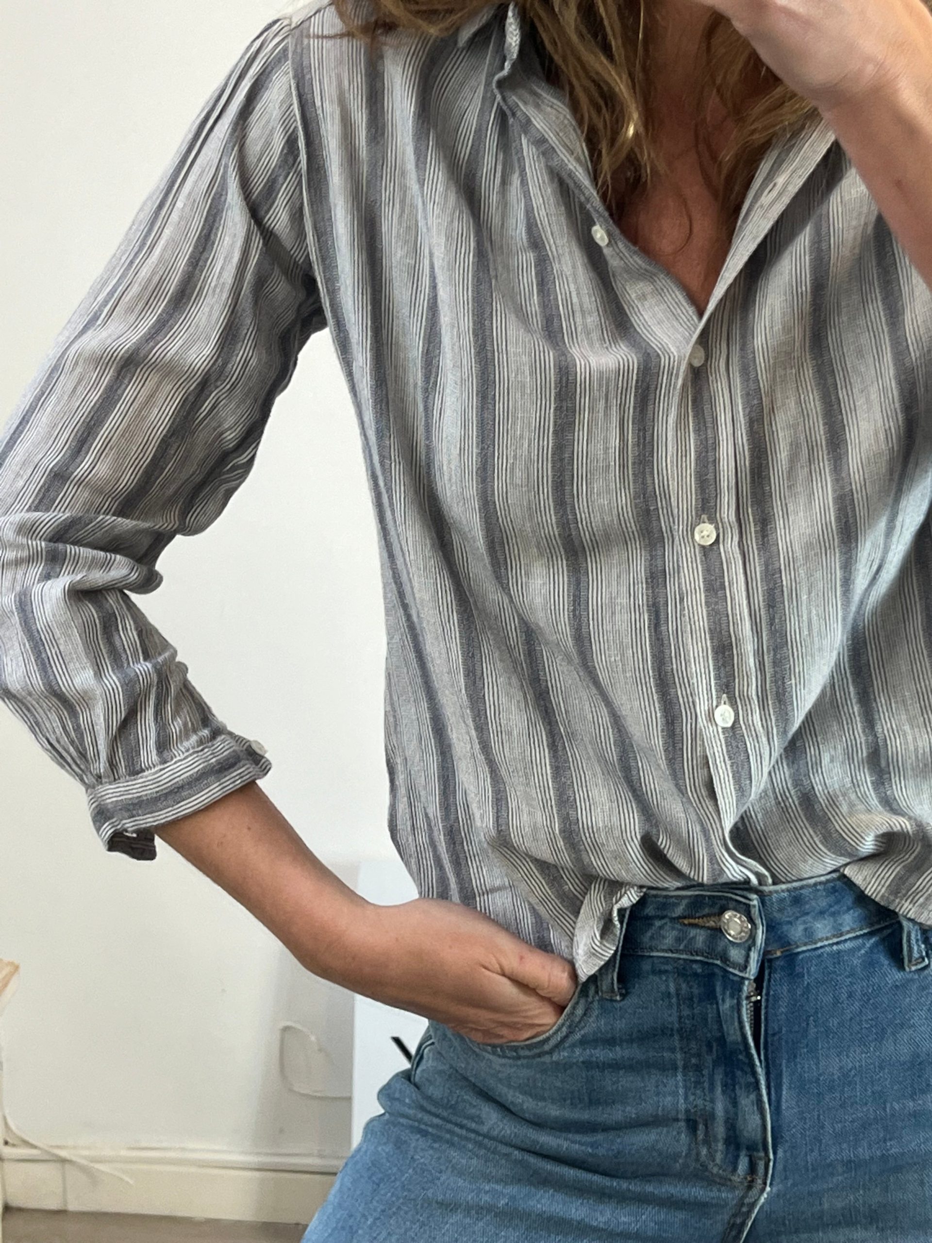 MASSCOB. Blusa rayas algodón. T XS