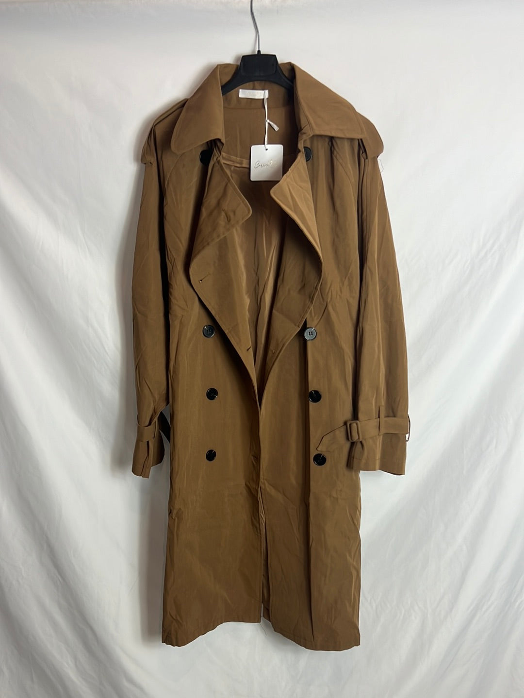 CARLOTA & CO. Gabardina marrón. TU (M/L)