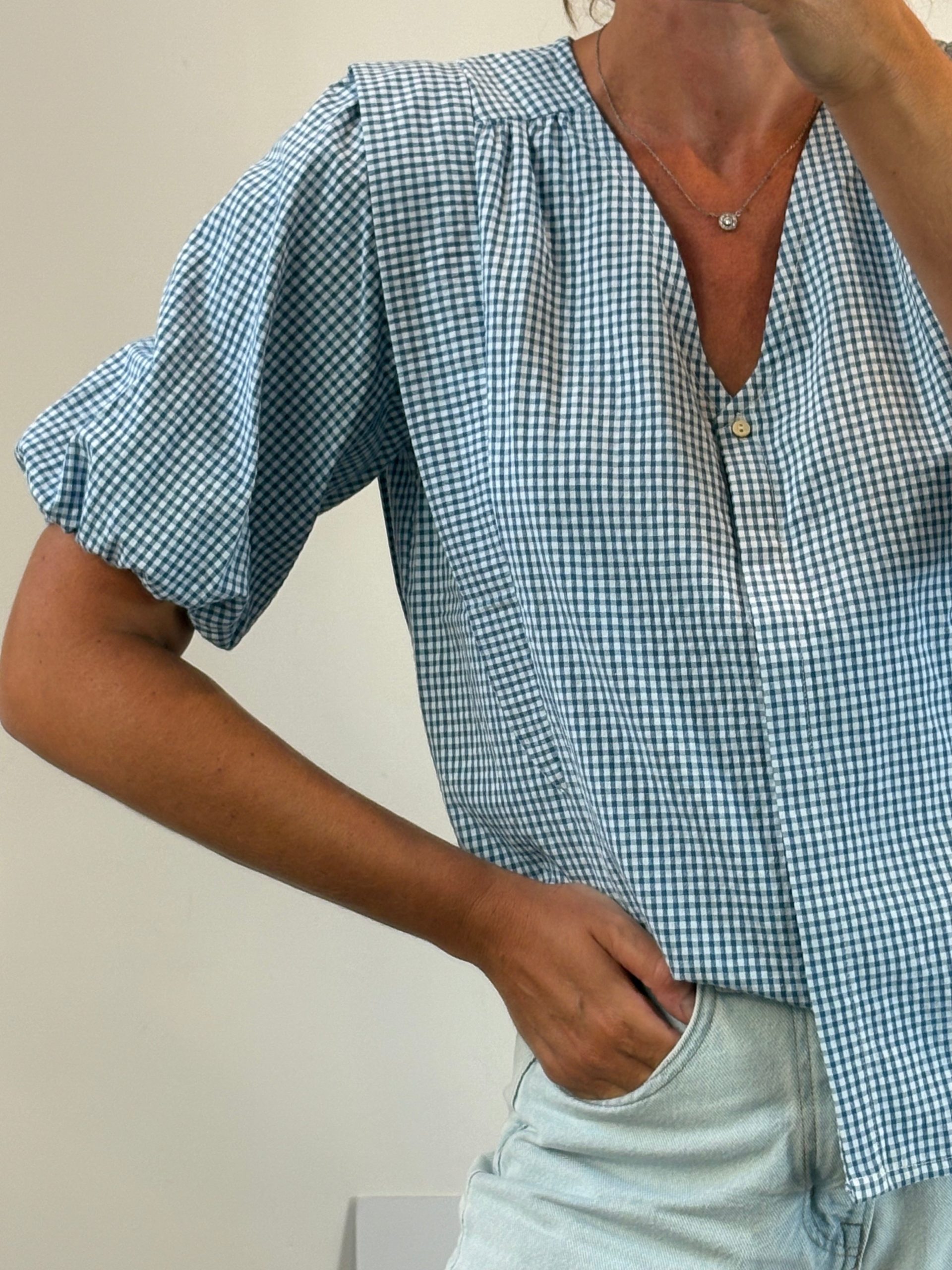 TRIANA BY C. Blusa cuadros azules T.s