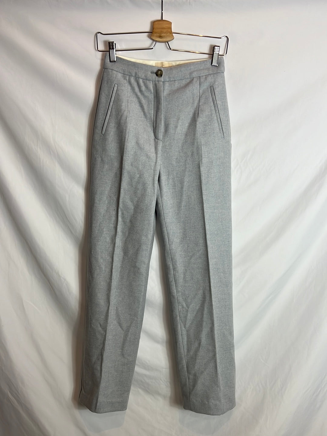 SEZANE. Pantalón ancho azul T.34
