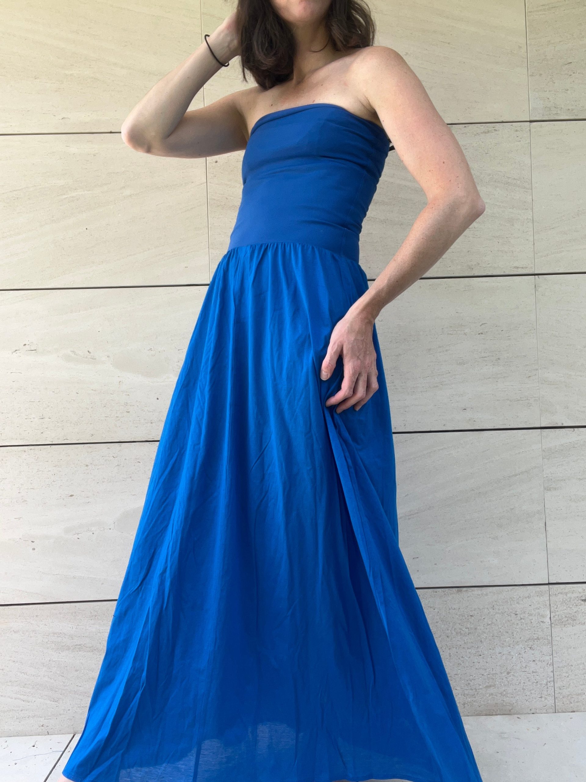 ERES. Vestido azul palabra de honor T.1(s)