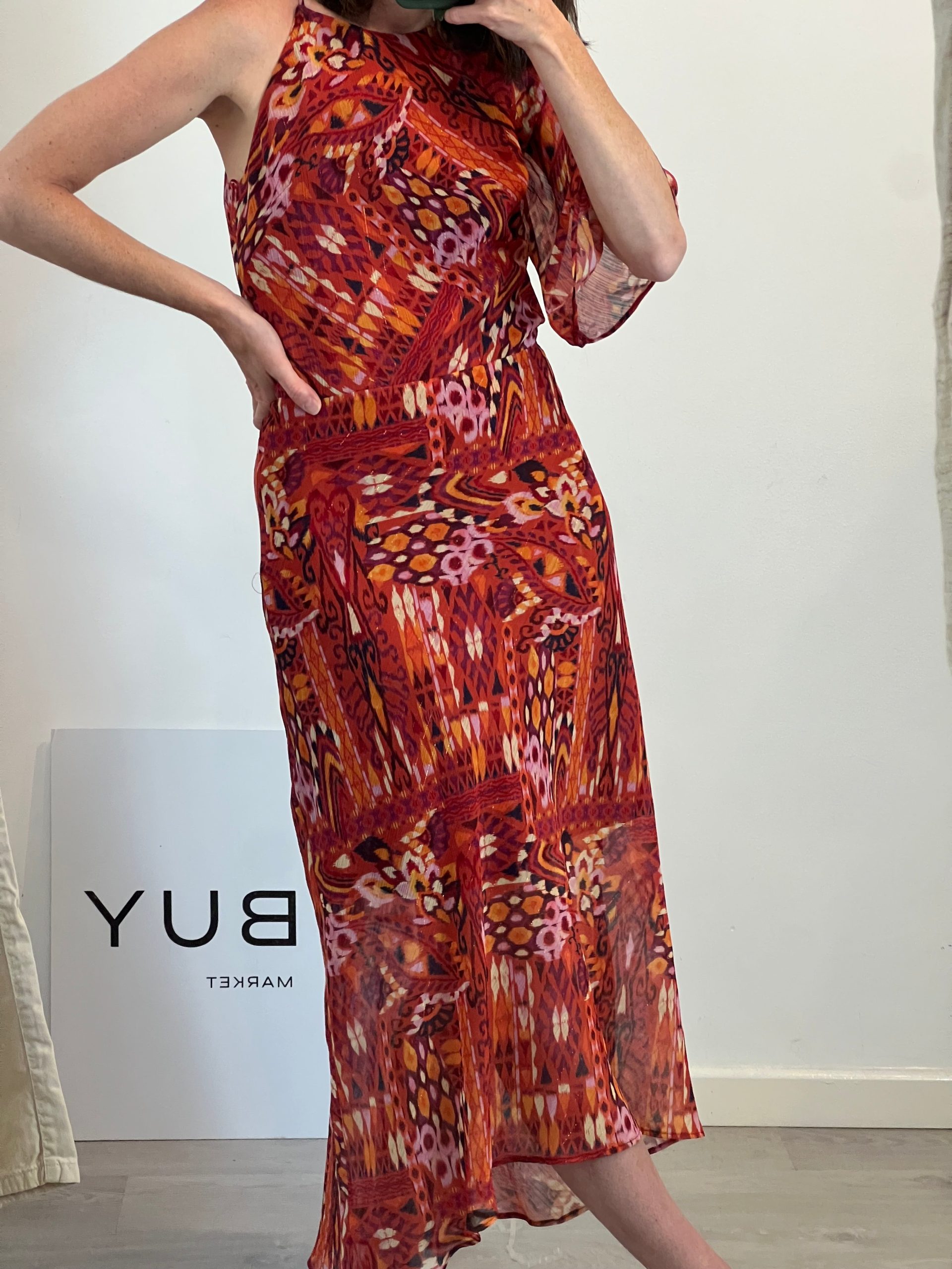 SCALPERS. Vestido estampado rojo T.s