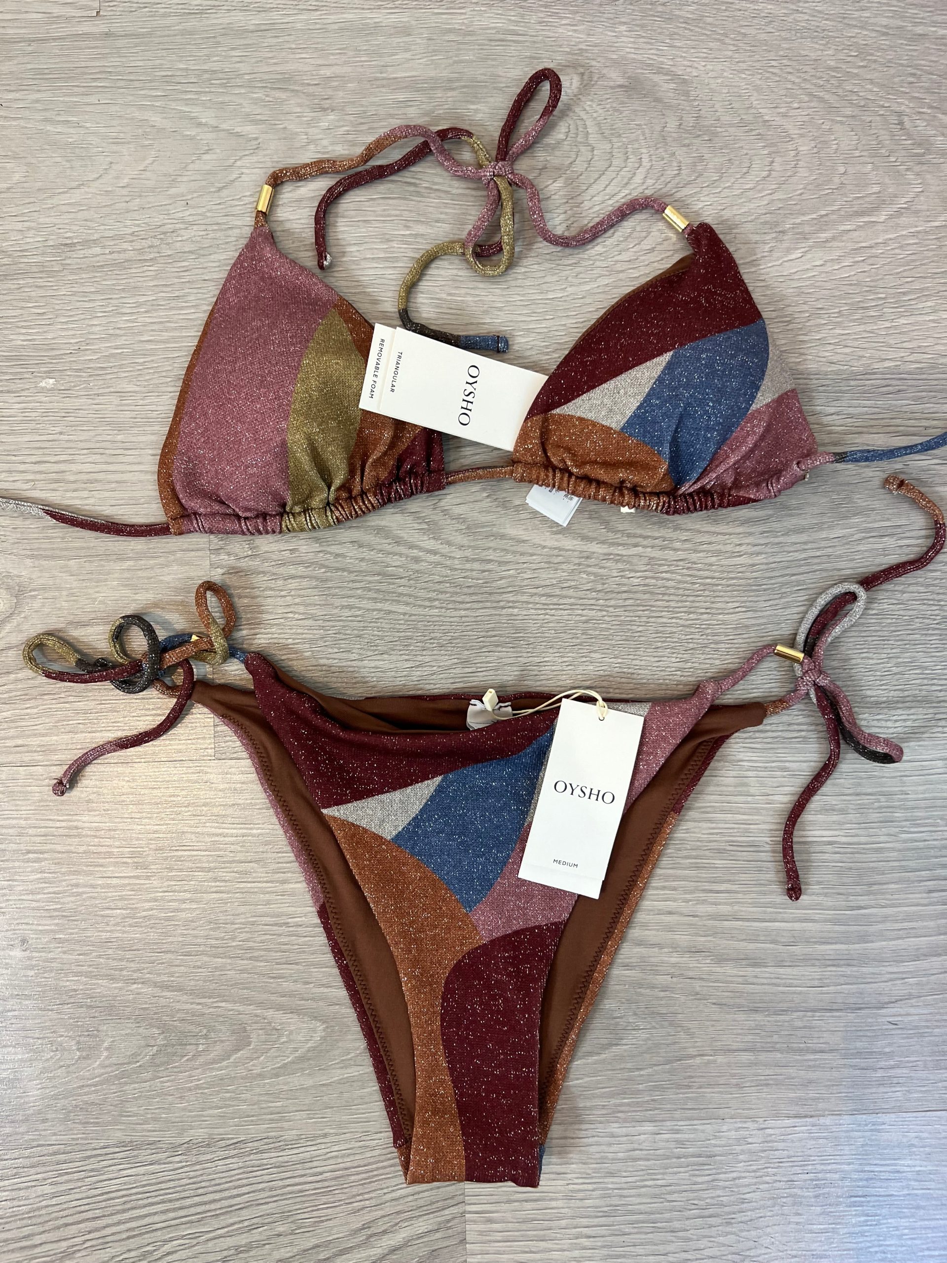 OYSHO. Bikini hilos metálicos T.l