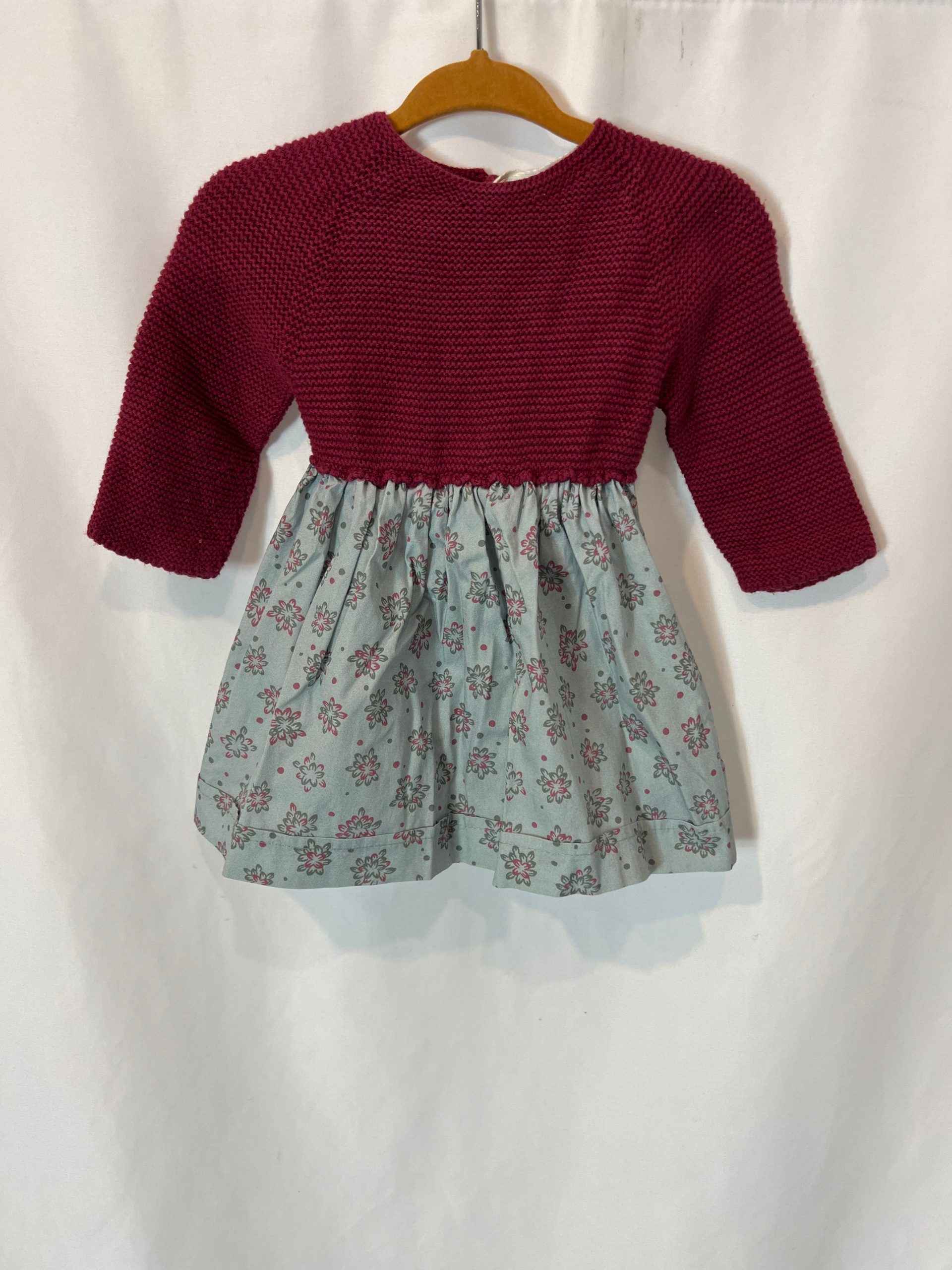 ZARA HOME. Vestido doble textura flores. T 1-6 meses