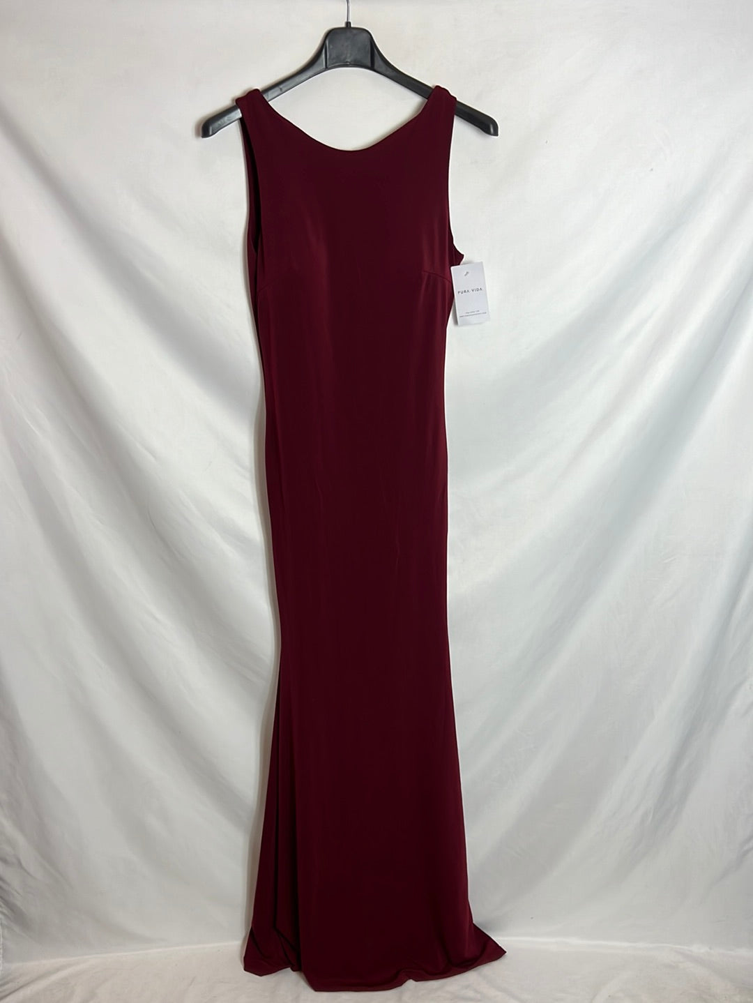 PURA VIDA. Vestido largo burdeos. TM