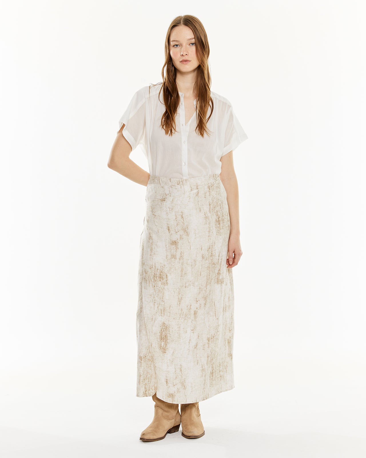 Falda tipo pareo efecto tie dye