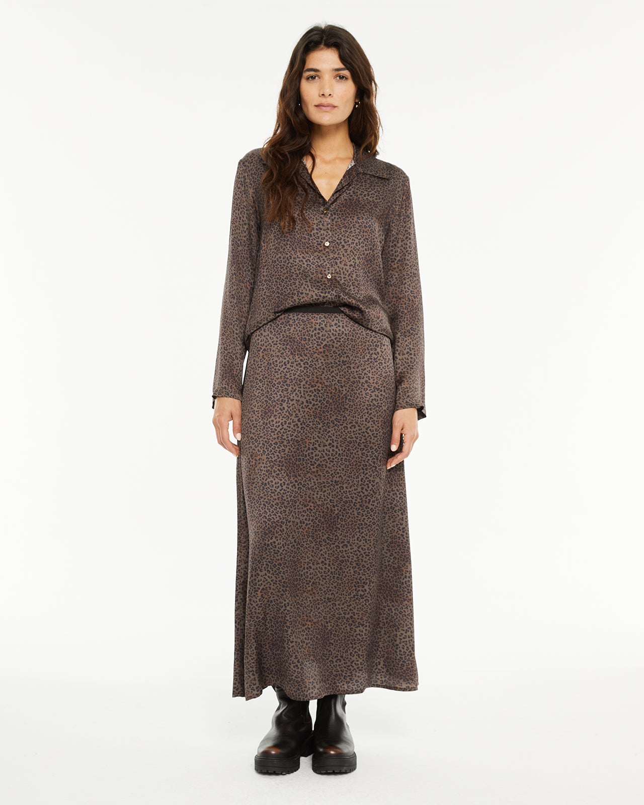 Falda midi estampado animal print