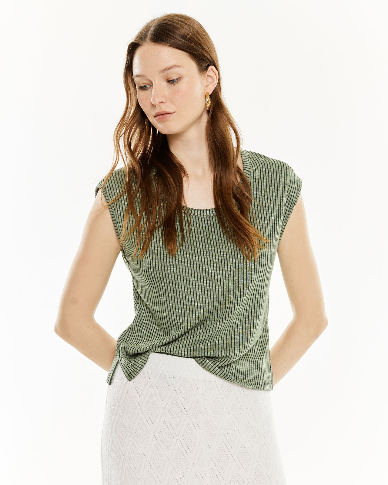 Top canale escote redondo